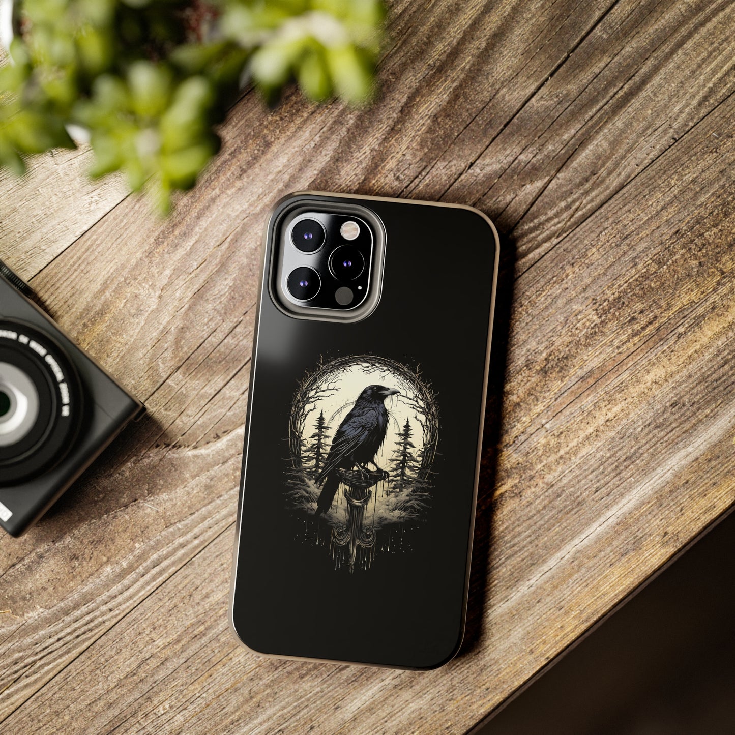 Night's Sentinel Tough Phone Case for iPhone 15 14 13 12 11 pro max XR XS 7 8 SE Gothic Black phone case Dark Academia iPhone case