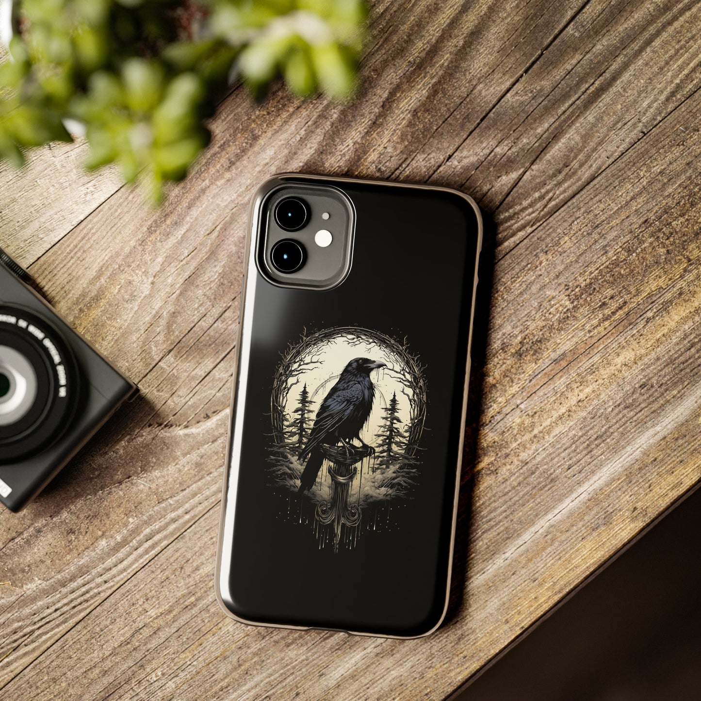 Night's Sentinel Tough Phone Case for iPhone 15 14 13 12 11 pro max XR XS 7 8 SE Gothic Black phone case Dark Academia iPhone case