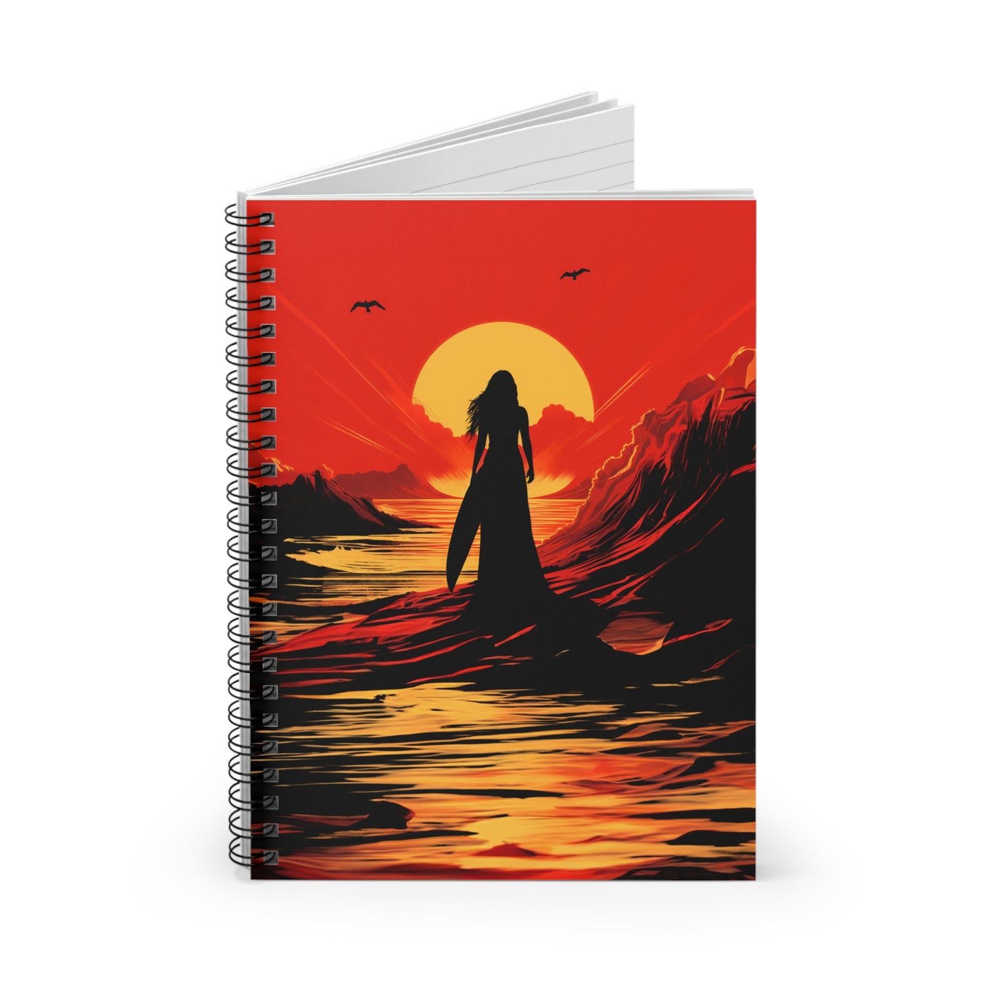 Surfer Goddess Spiral Notebook - spiral journal, surfer girl, surf girl, spiral notebook