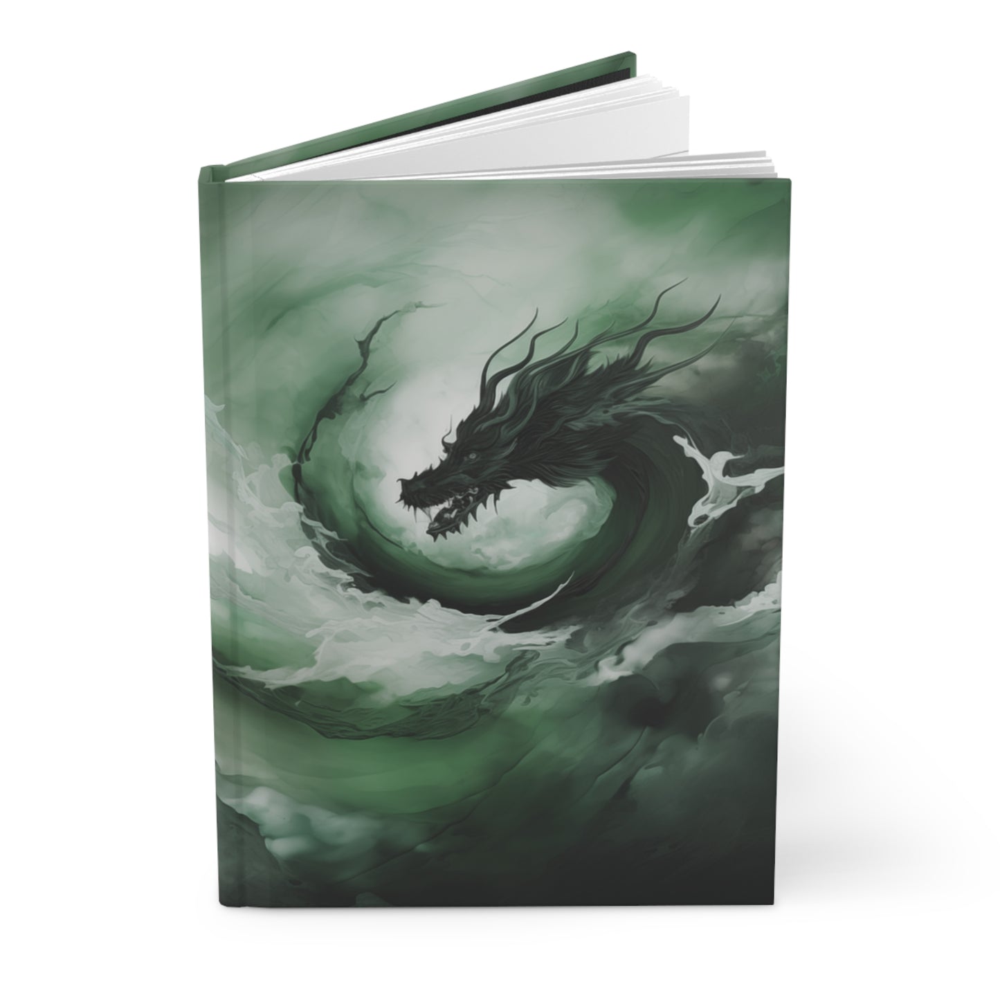 Dragon Swirl Hardcover Journal Green Dragon Notebook