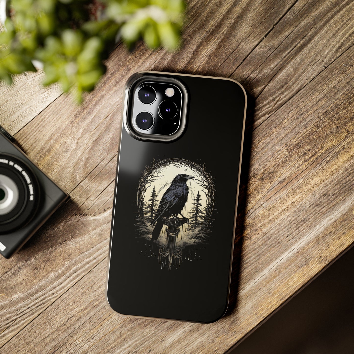 Night's Sentinel Tough Phone Case for iPhone 15 14 13 12 11 pro max XR XS 7 8 SE Gothic Black phone case Dark Academia iPhone case