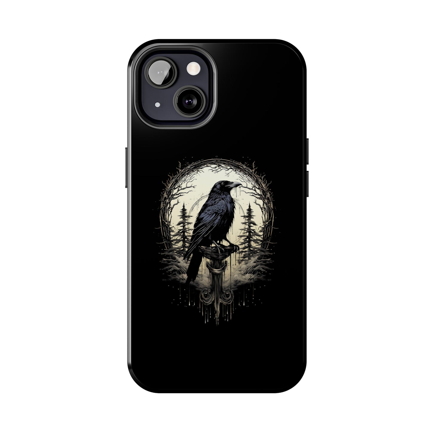 Night's Sentinel Tough Phone Case for iPhone 15 14 13 12 11 pro max XR XS 7 8 SE Gothic Black phone case Dark Academia iPhone case