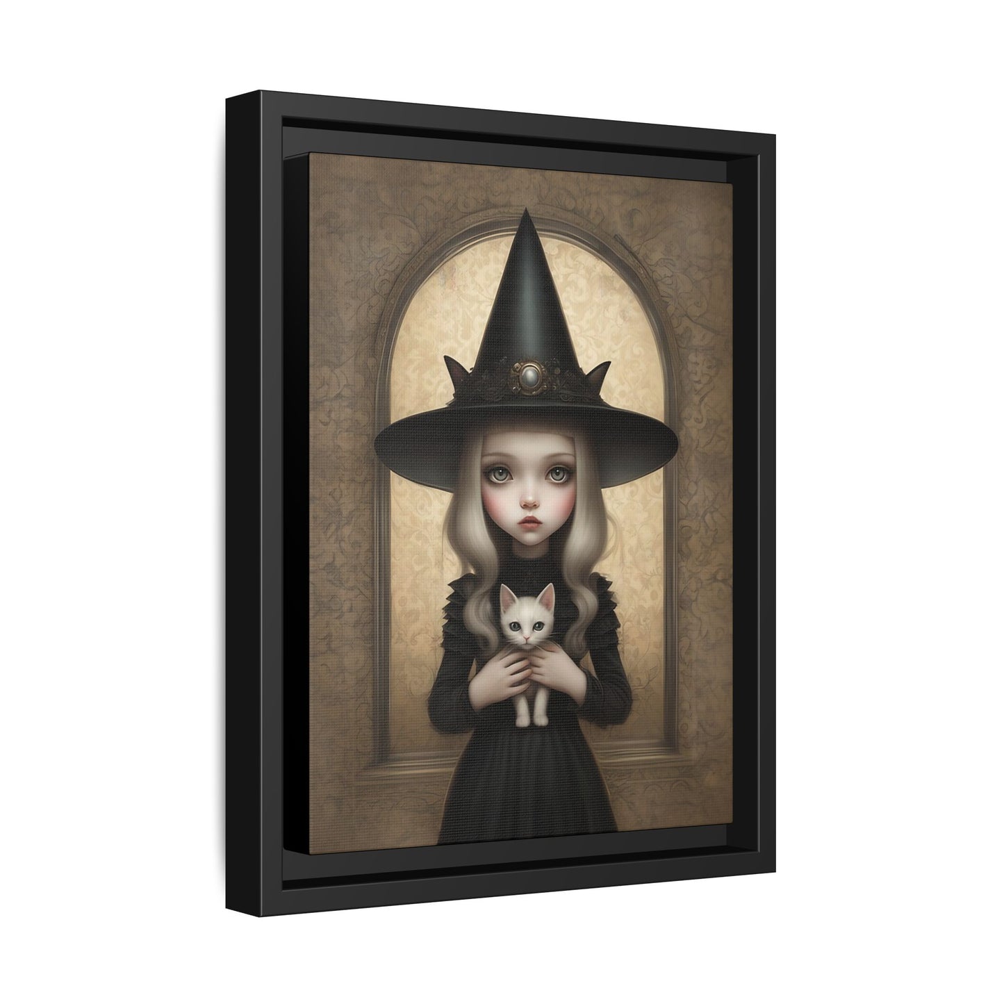 Witchcraft & Whiskers: Pop Gothic Mystique! dark art decor, gothic decor, goth decor, girl and cat, witchy art, spooky decor, cottagecore