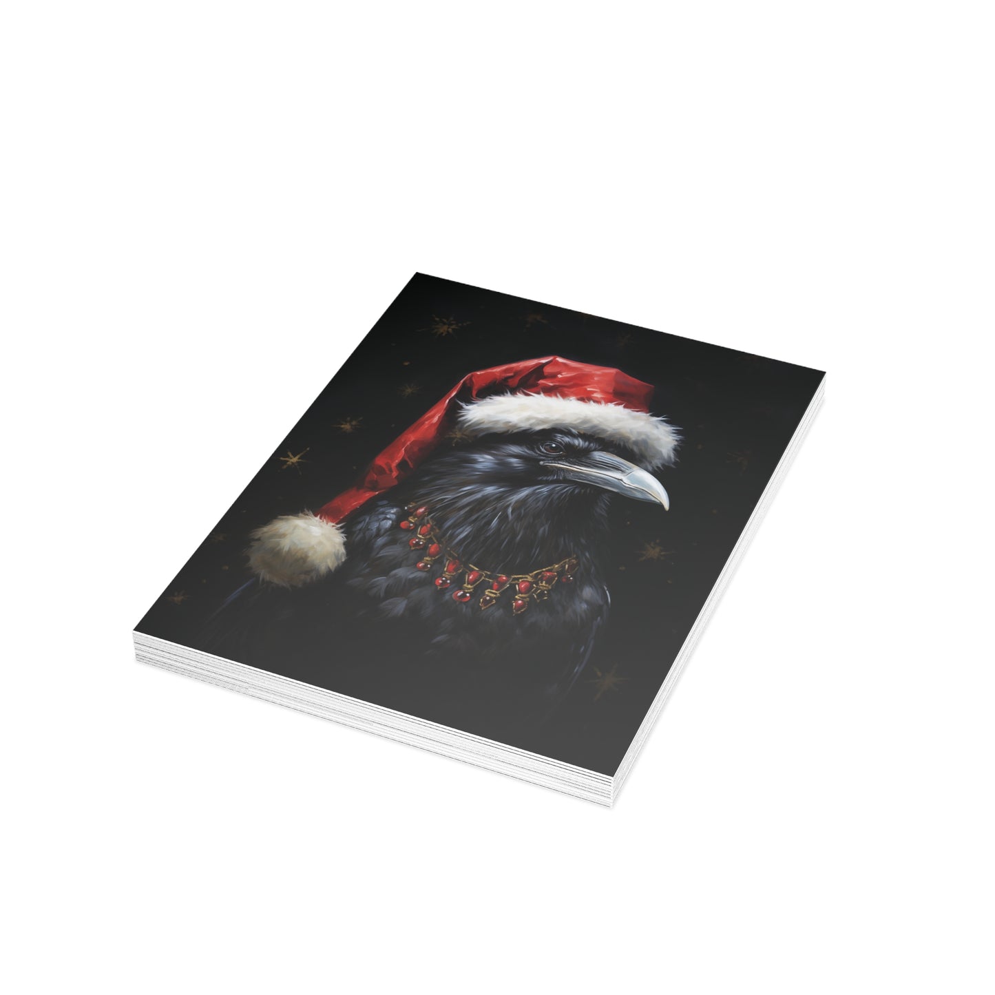 A Corvid Christmas, Raven Christmas Postcards holiday greeting cards dark Christmas cards cool Christmas blank Christmas post cards, gothic