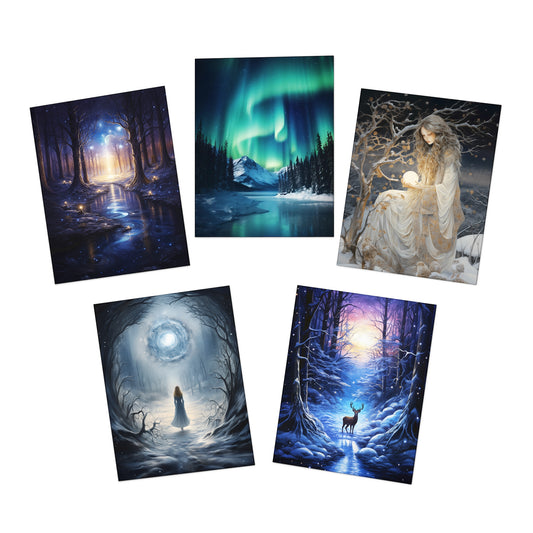 Winter Solstice Seasons Greetings Card pack of 5 cards winter holiday blank cards Christmas cards nonreligious winter greeting cards