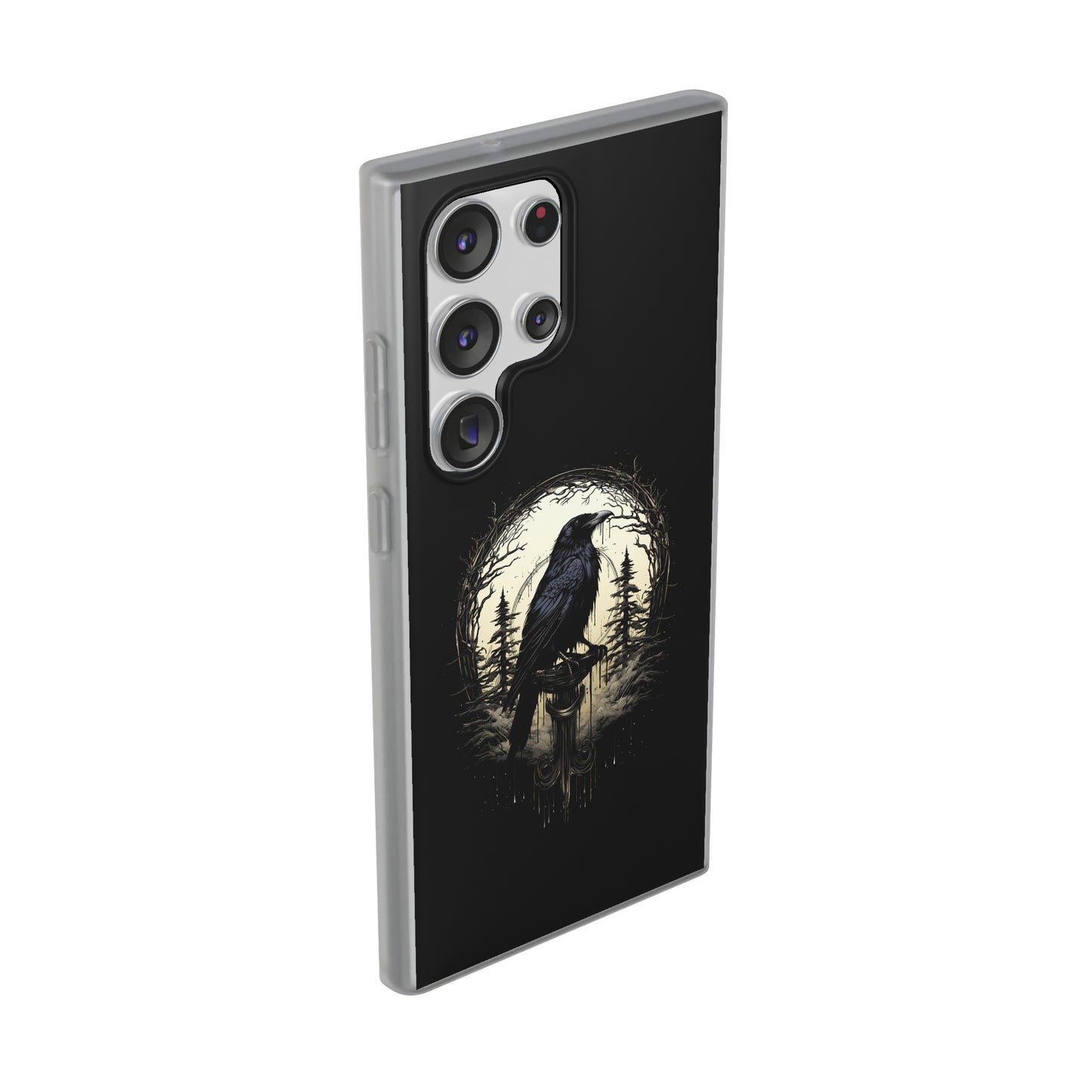 Night's Sentinel Goth Raven Phone Case for iPhone 13 14 pro max Galaxy s22 s23 ultra - optional gift box -dark academia black phone case