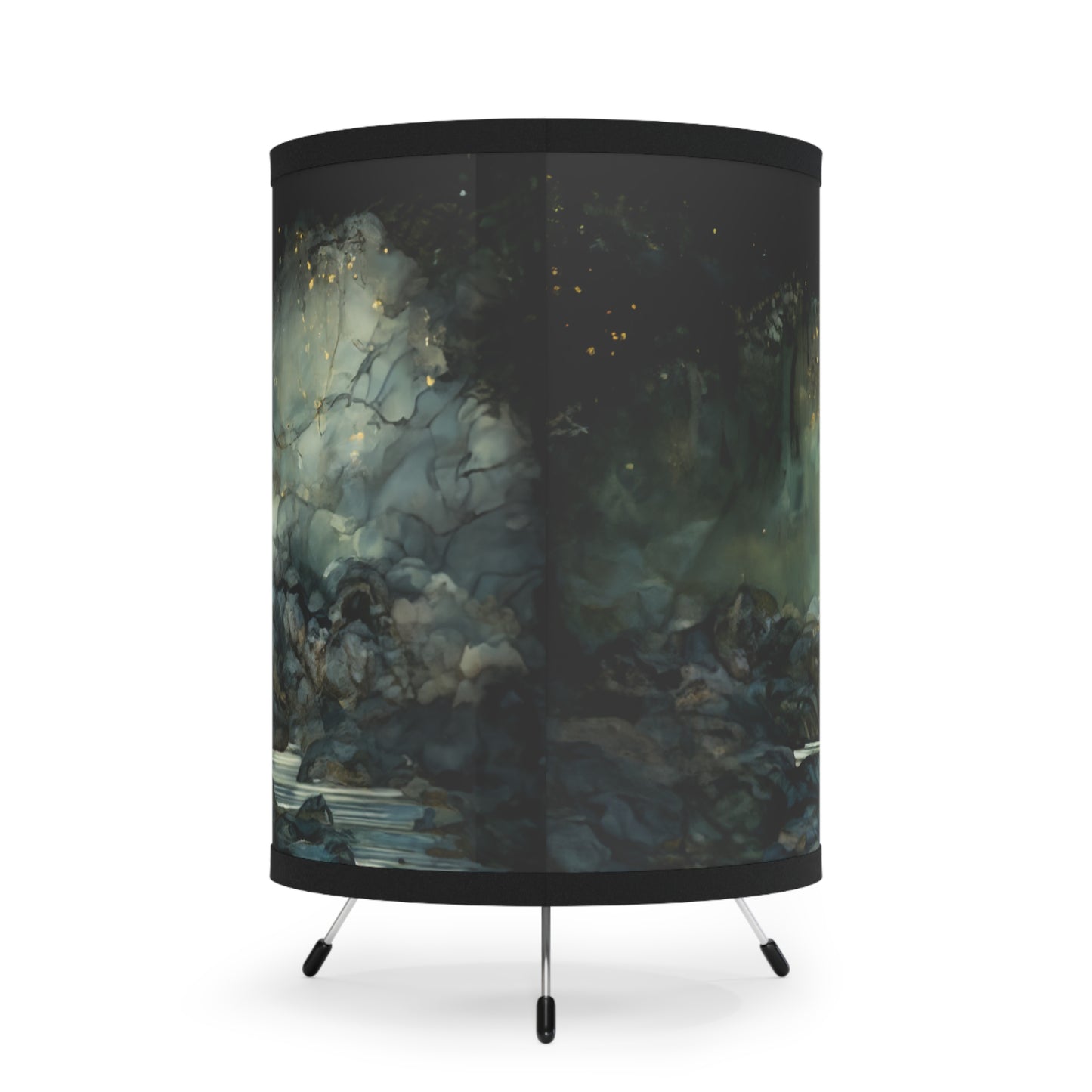 Her Lunar Reflection, Celtic woman table lamp, drum lamp, table lamp, bedside lamp, green table lamp, peaceful bedside lamp