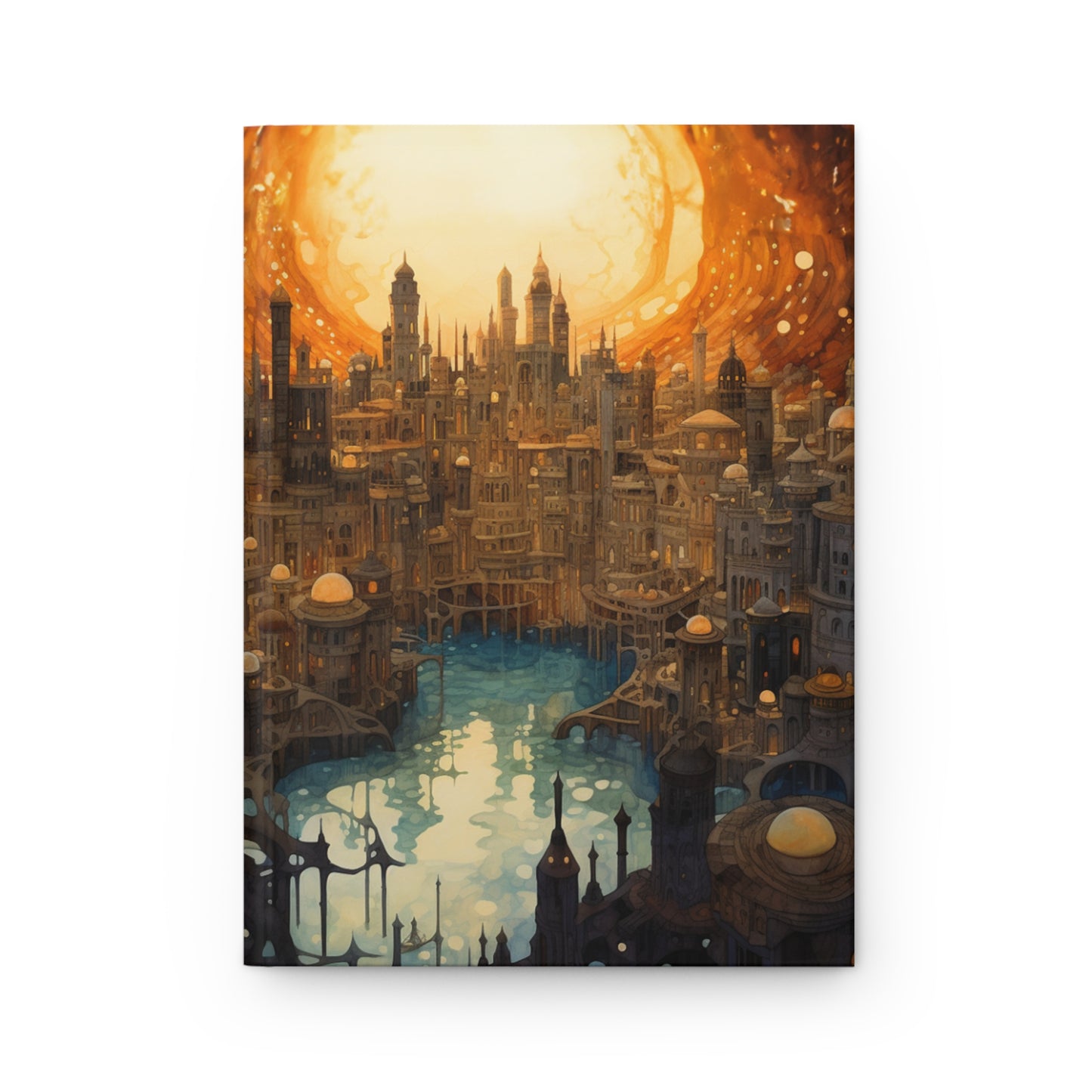 Ancient City Hardcover Journal - sci-fi cityscape, surreal