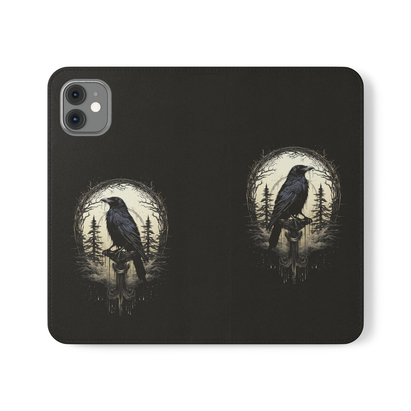 Night's Sentinel Flip Case Phone Case Gothic Raven Flip Phone Case Dark Academia Phone Case Dark Art Flip Case s22 s21 iphone 13 12 11