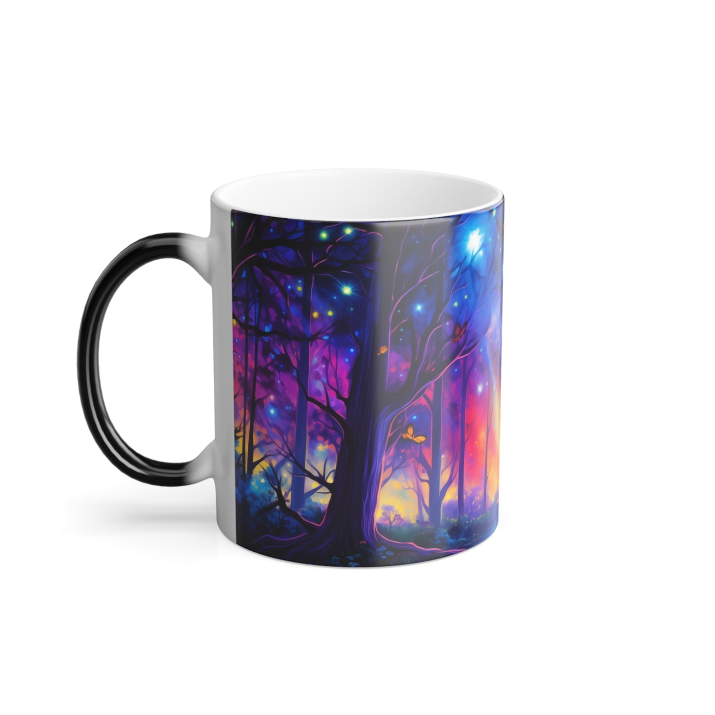 Magical Sunset Color Morphing Mug, 11oz Beautiful Colors in the Starry Woods Color Change Mug Whimsical Faerie Heat Sensitive Mug Hand Wash