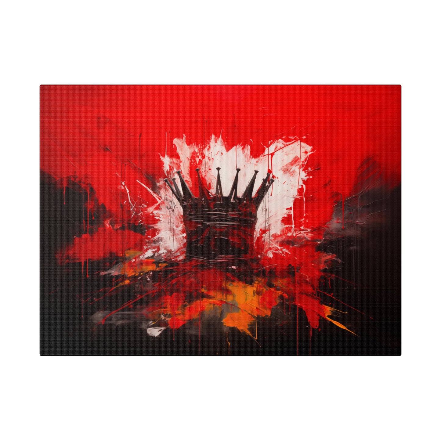 Painted Crown Matte Canvas Red and Black Abstract Art Print 12x9, 16x12, 24x16, 30x20, 36x24, 40x30, 48x32 inch Artwork