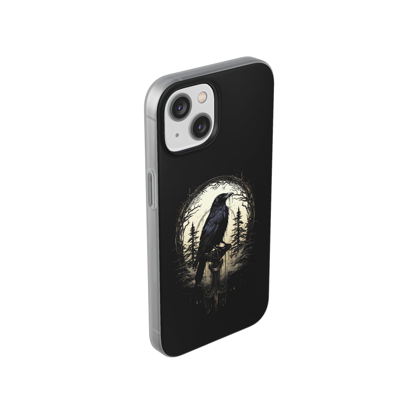 Night's Sentinel Goth Raven Phone Case for iPhone 13 14 pro max Galaxy s22 s23 ultra - optional gift box -dark academia black phone case