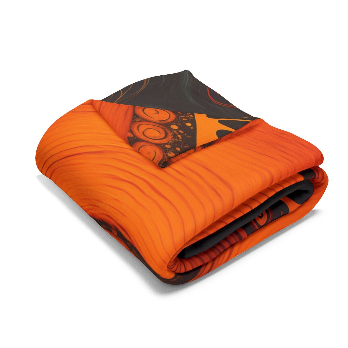 Flaming Sun Blanket Arctic Fleece Blanket Orange Black Fuzzy Blanket Warm Blanket Soft Blanket Boho Sun Trippy