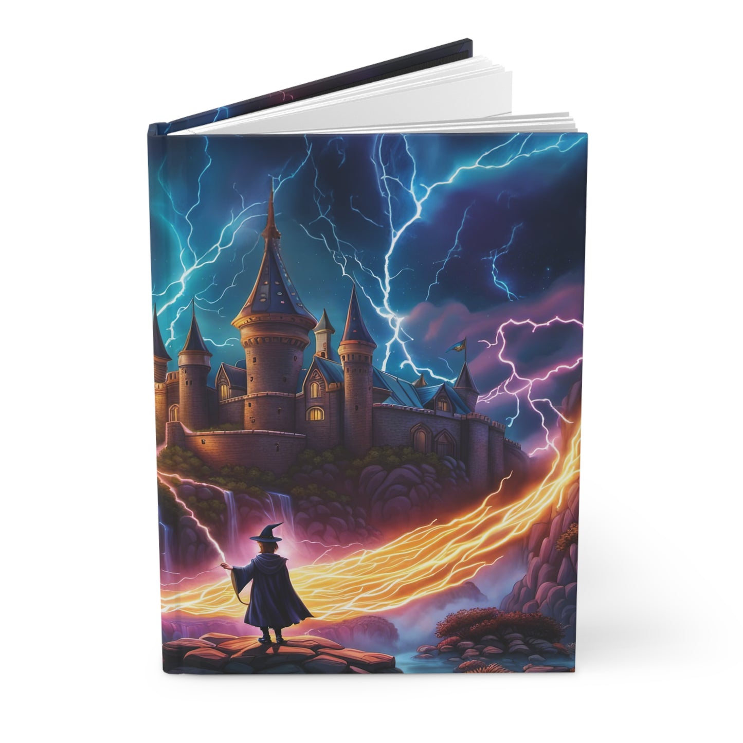 Young Wizard Lightning Spell Notebook Journal - An original fantasy art ruled hardcover notebook