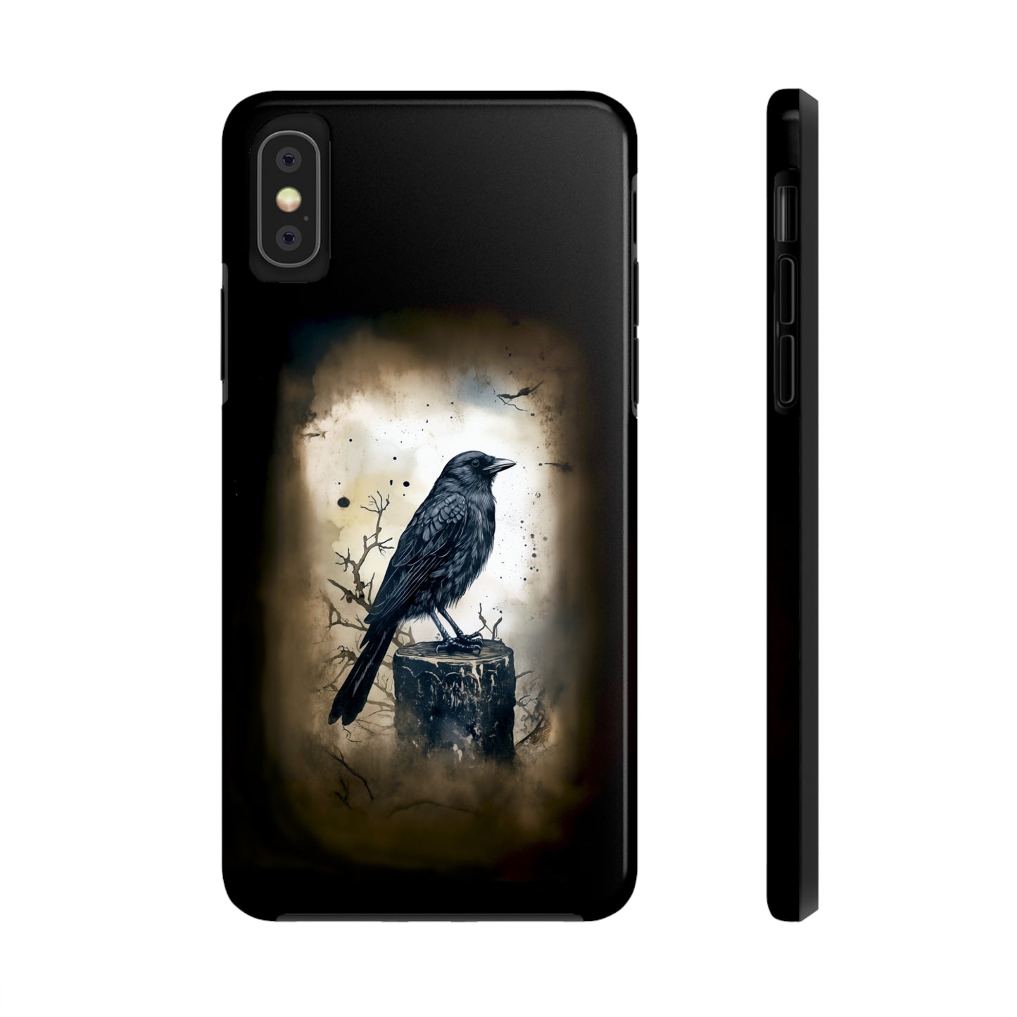 Raven Visage Tough Phone Case for iPhone 15 14 13 12 11 pro max XR XS 7 8 SE Gothic Black phone case Dark Academia iPhone case