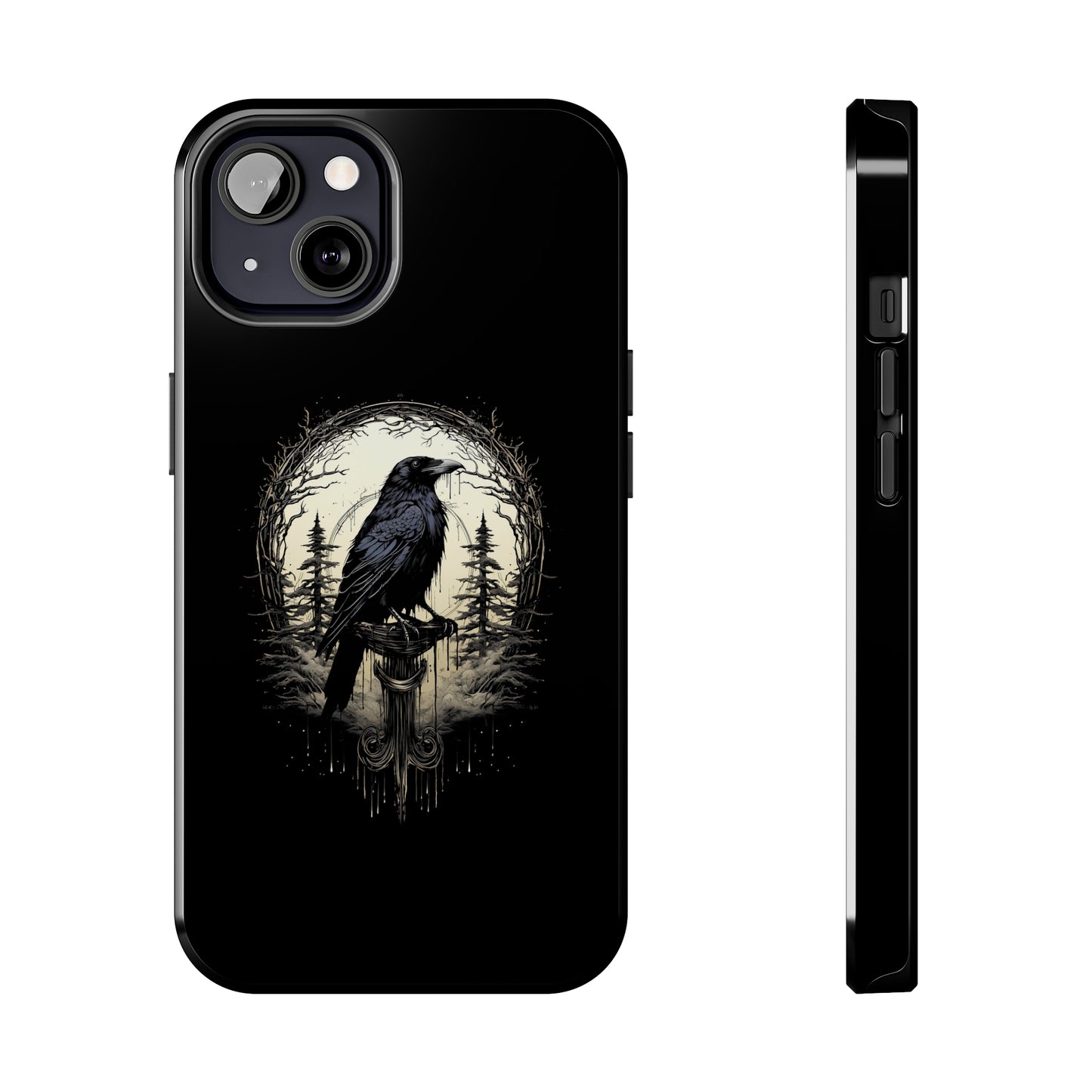 Night's Sentinel Tough Phone Case for iPhone 15 14 13 12 11 pro max XR XS 7 8 SE Gothic Black phone case Dark Academia iPhone case