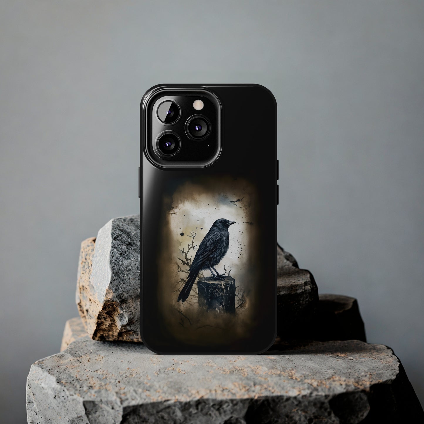 Raven Visage Tough Phone Case for iPhone 15 14 13 12 11 pro max XR XS 7 8 SE Gothic Black phone case Dark Academia iPhone case