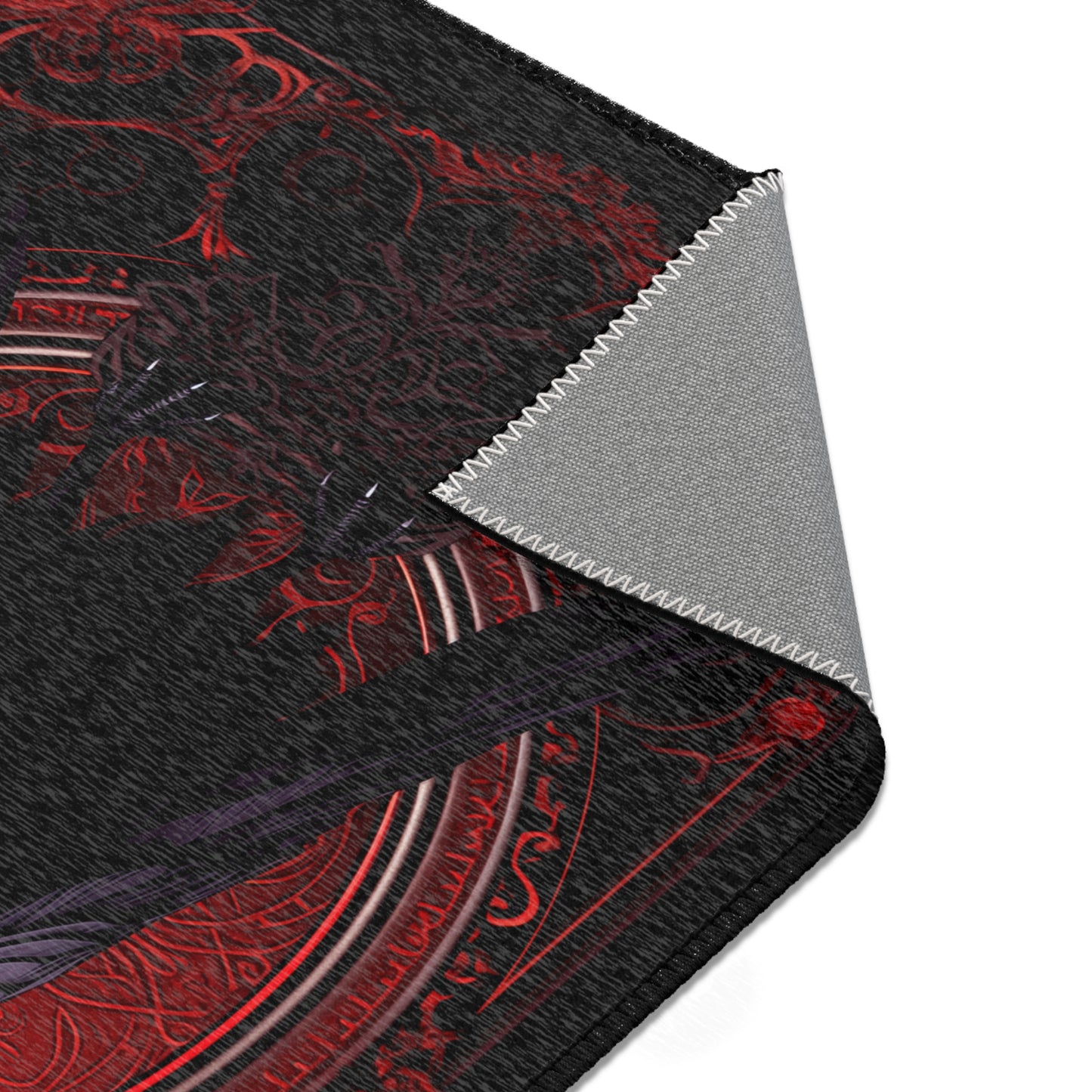 Red Raven Rug Carpet Area Rug Gothic Raven Rug Dark Academia Rug Red and Black and Red Area Rug non-skid non skid nonskid rug 2x3 3x2 4x6