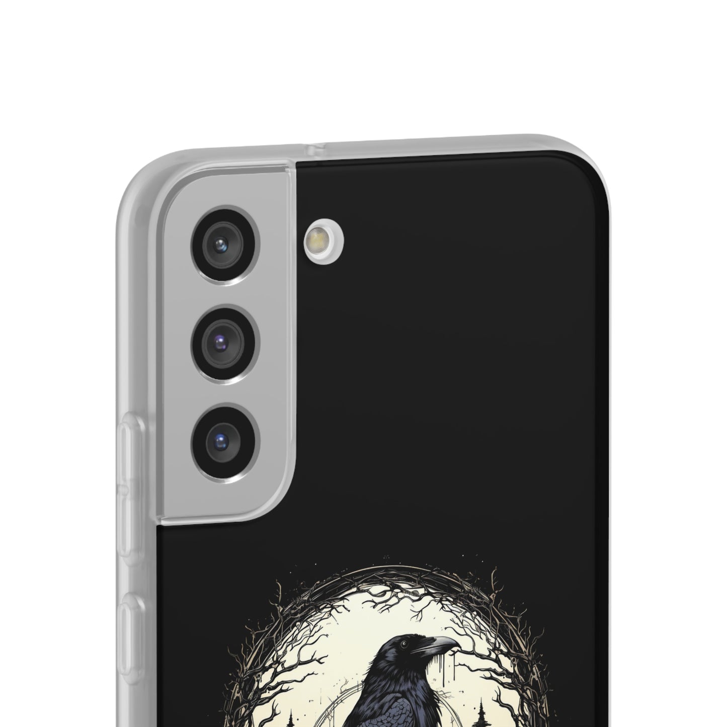 Night's Sentinel Goth Raven Phone Case for iPhone 13 14 pro max Galaxy s22 s23 ultra - optional gift box -dark academia black phone case