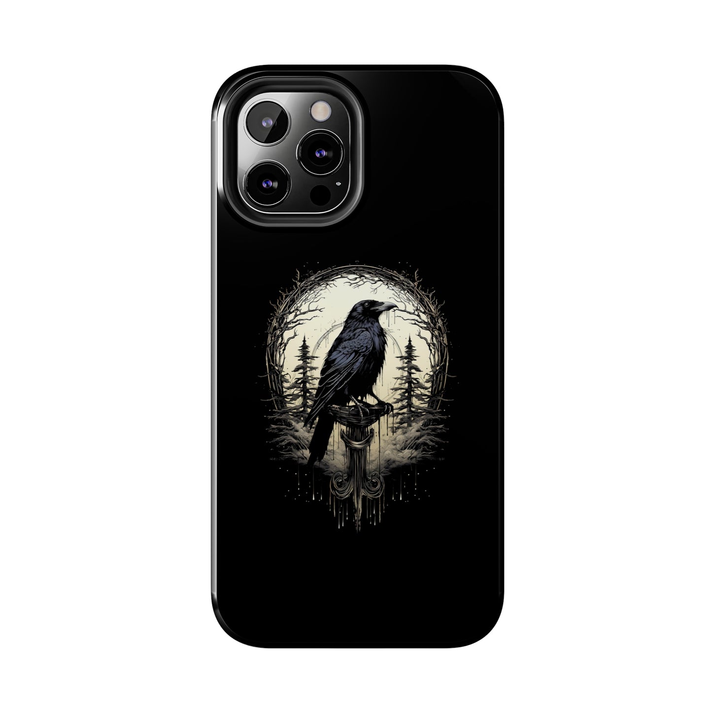 Night's Sentinel Tough Phone Case for iPhone 15 14 13 12 11 pro max XR XS 7 8 SE Gothic Black phone case Dark Academia iPhone case