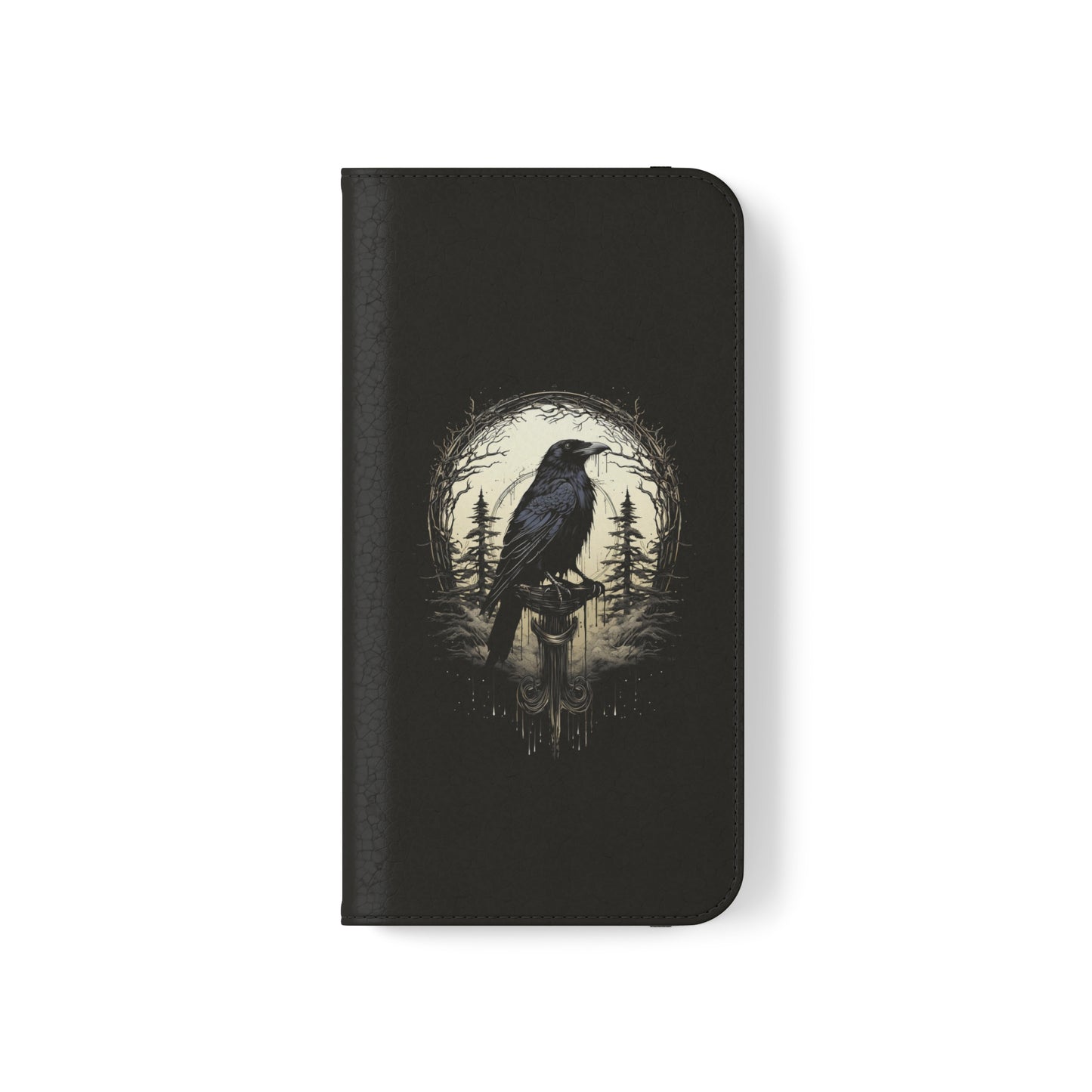 Night's Sentinel Flip Case Phone Case Gothic Raven Flip Phone Case Dark Academia Phone Case Dark Art Flip Case s22 s21 iphone 13 12 11