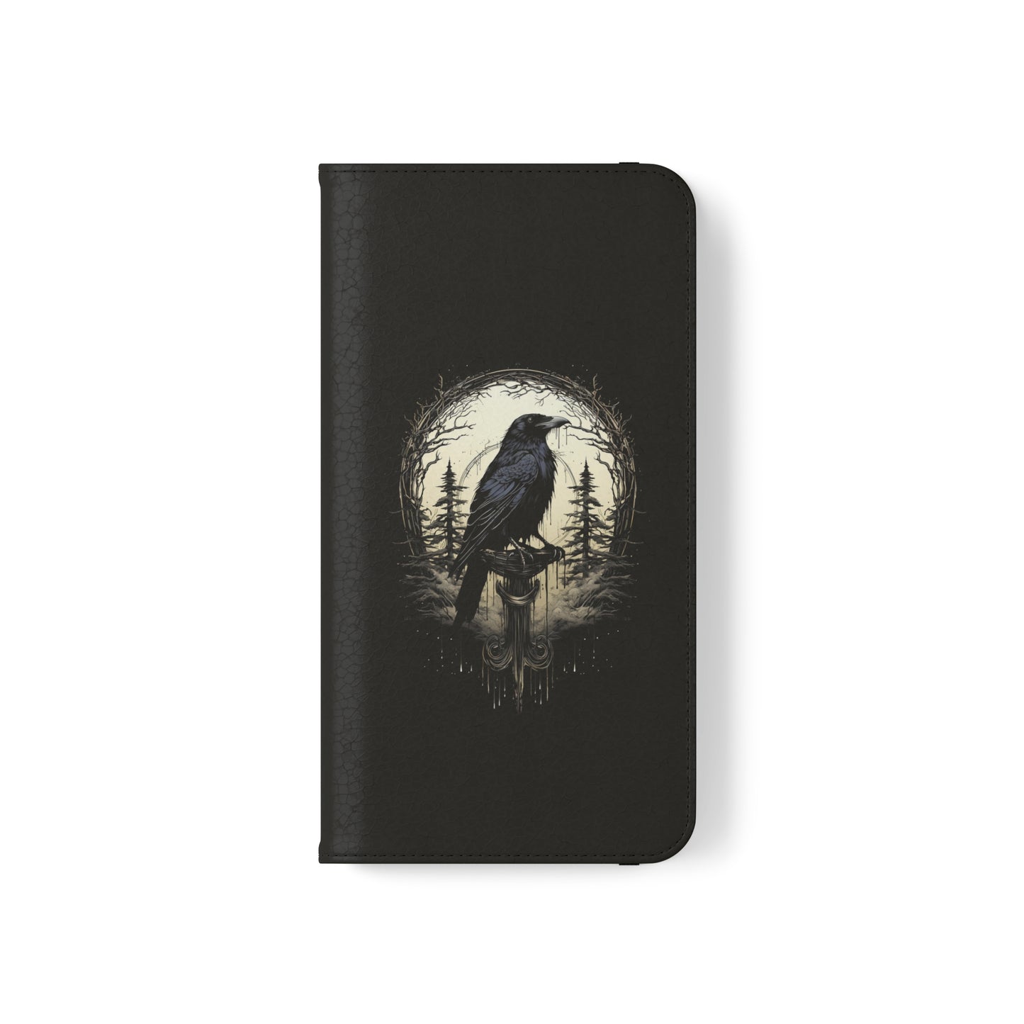 Night's Sentinel Flip Case Phone Case Gothic Raven Flip Phone Case Dark Academia Phone Case Dark Art Flip Case s22 s21 iphone 13 12 11