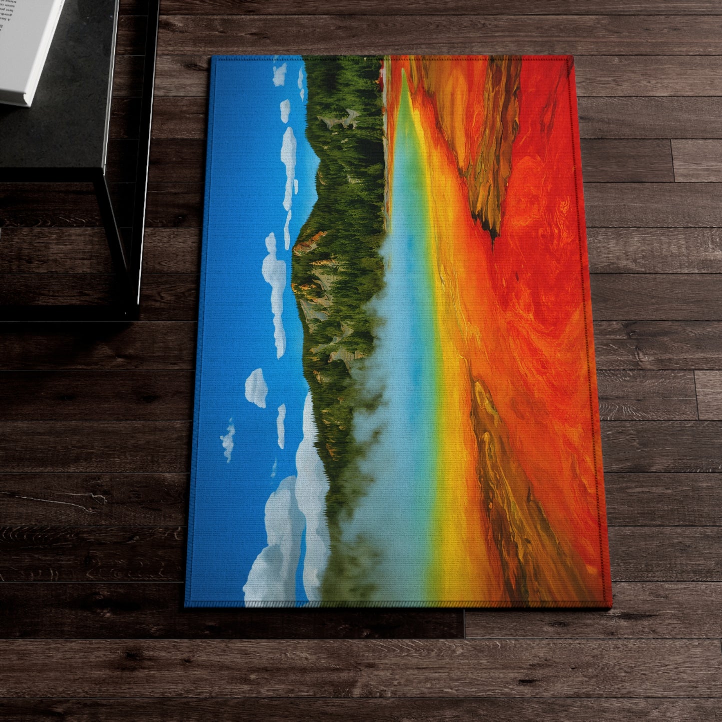 Grand Prismatic Gorge National Park Area Rug - colorful rug with rainbow colors inspired by nature