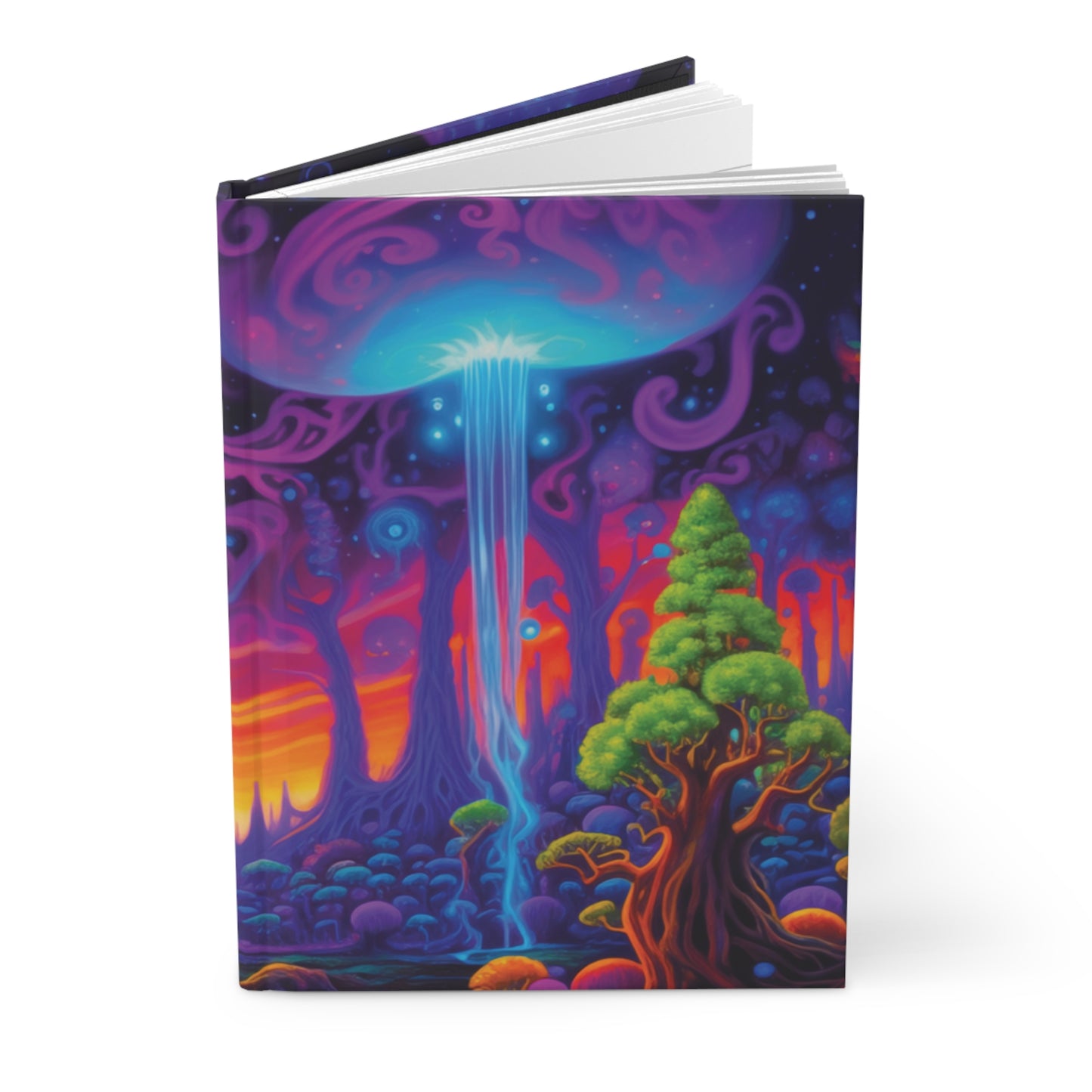 Trippy Marsh Hardcover Journal Mushroom Notebook