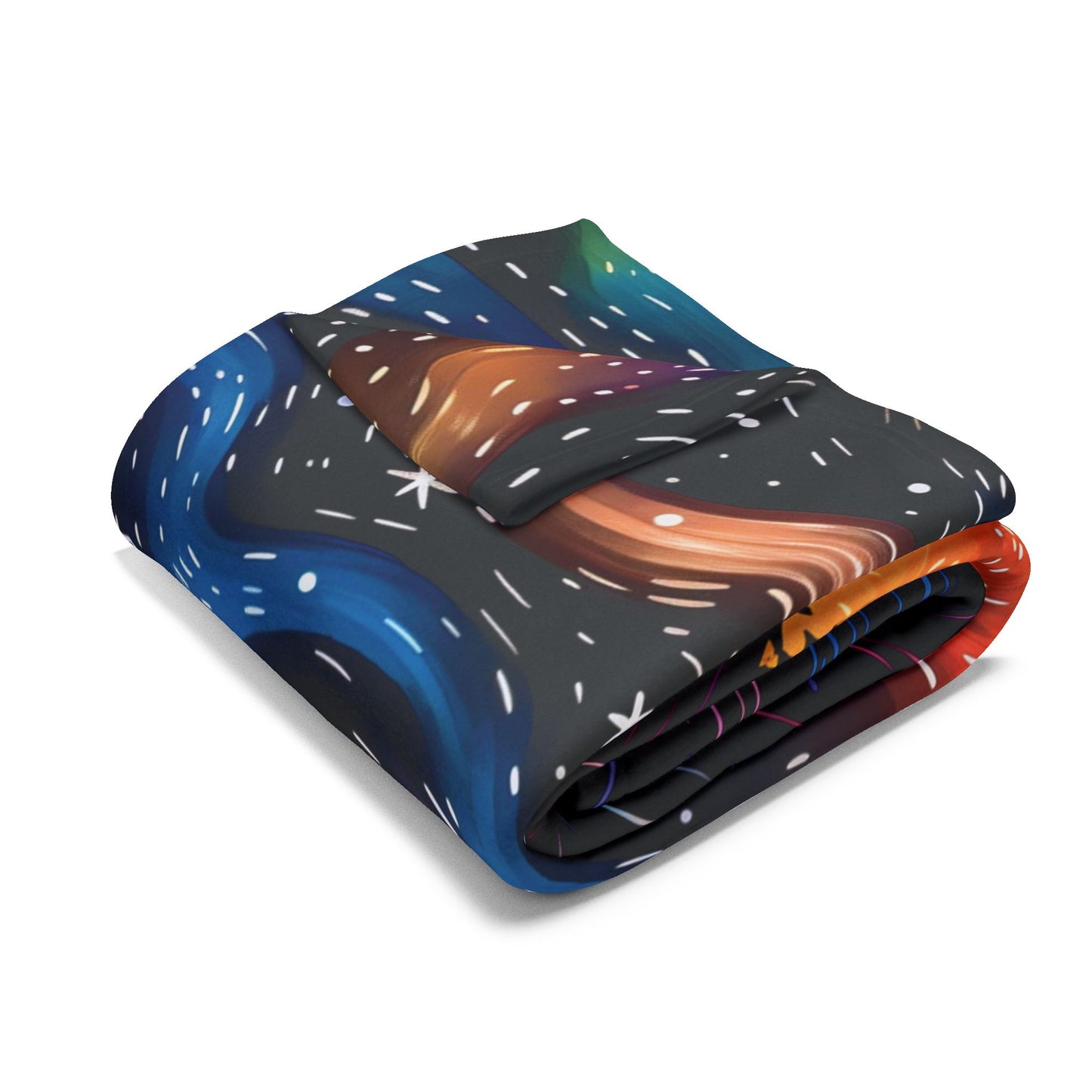 Starry Doggo Arctic Fleece Blanket Rainbow Dog Blanket Fleece Rainbow and Black Blanket Cosmos Blanket