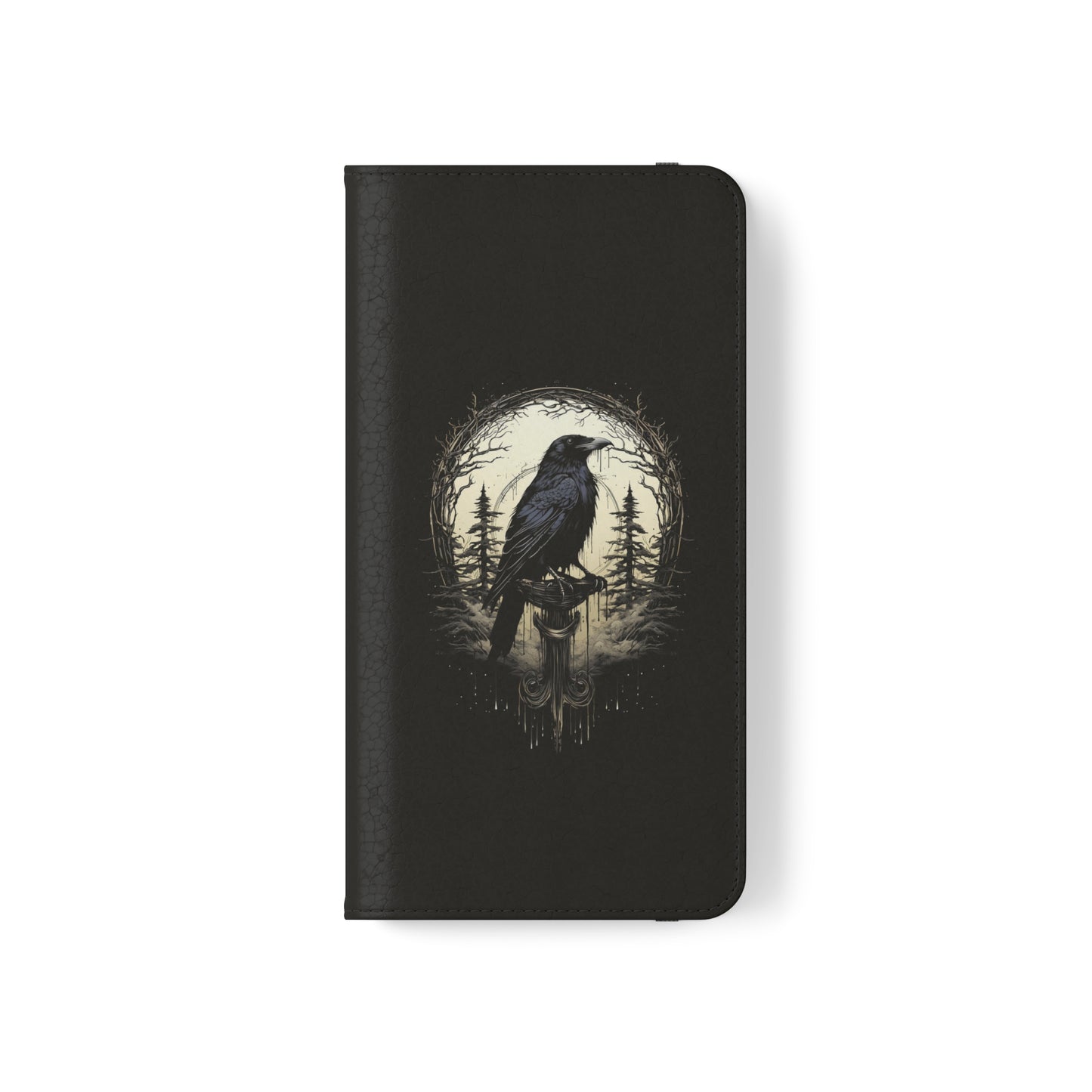 Night's Sentinel Flip Case Phone Case Gothic Raven Flip Phone Case Dark Academia Phone Case Dark Art Flip Case s22 s21 iphone 13 12 11