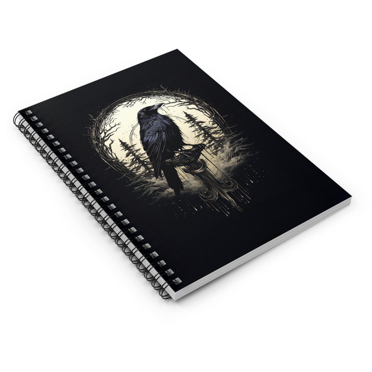 Raven Spiral Notebook - dark, black, art notebook