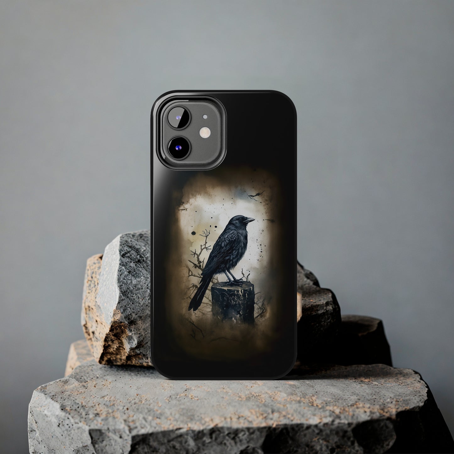 Raven Visage Tough Phone Case for iPhone 15 14 13 12 11 pro max XR XS 7 8 SE Gothic Black phone case Dark Academia iPhone case