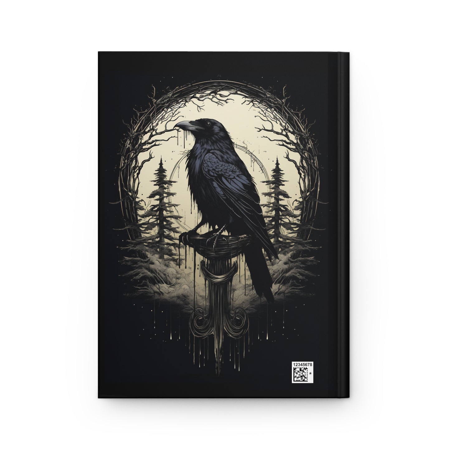 Gothic Notebook - Night's Sentinel, Raven Hardcover Journal gothic raven art notebook aesthetic notebook hardcover notebook dark academia