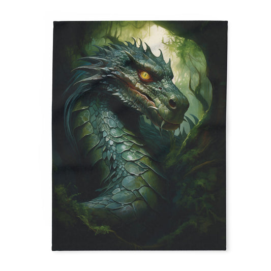 Dragonslither Arctic Fleece Blanket Green Dragon Blanket Fleece Dragon Blanket Green Blanket