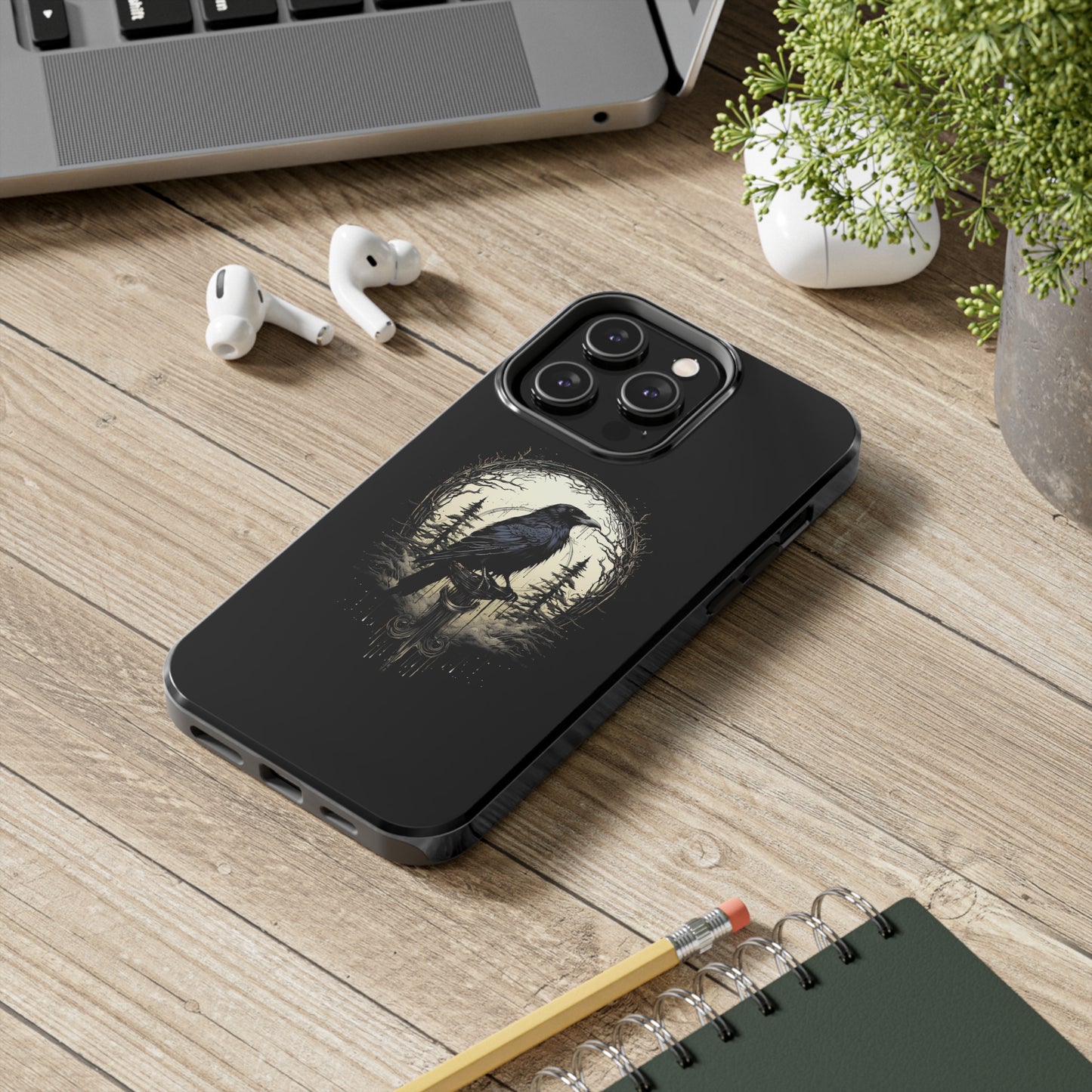 Night's Sentinel Tough Phone Case for iPhone 15 14 13 12 11 pro max XR XS 7 8 SE Gothic Black phone case Dark Academia iPhone case