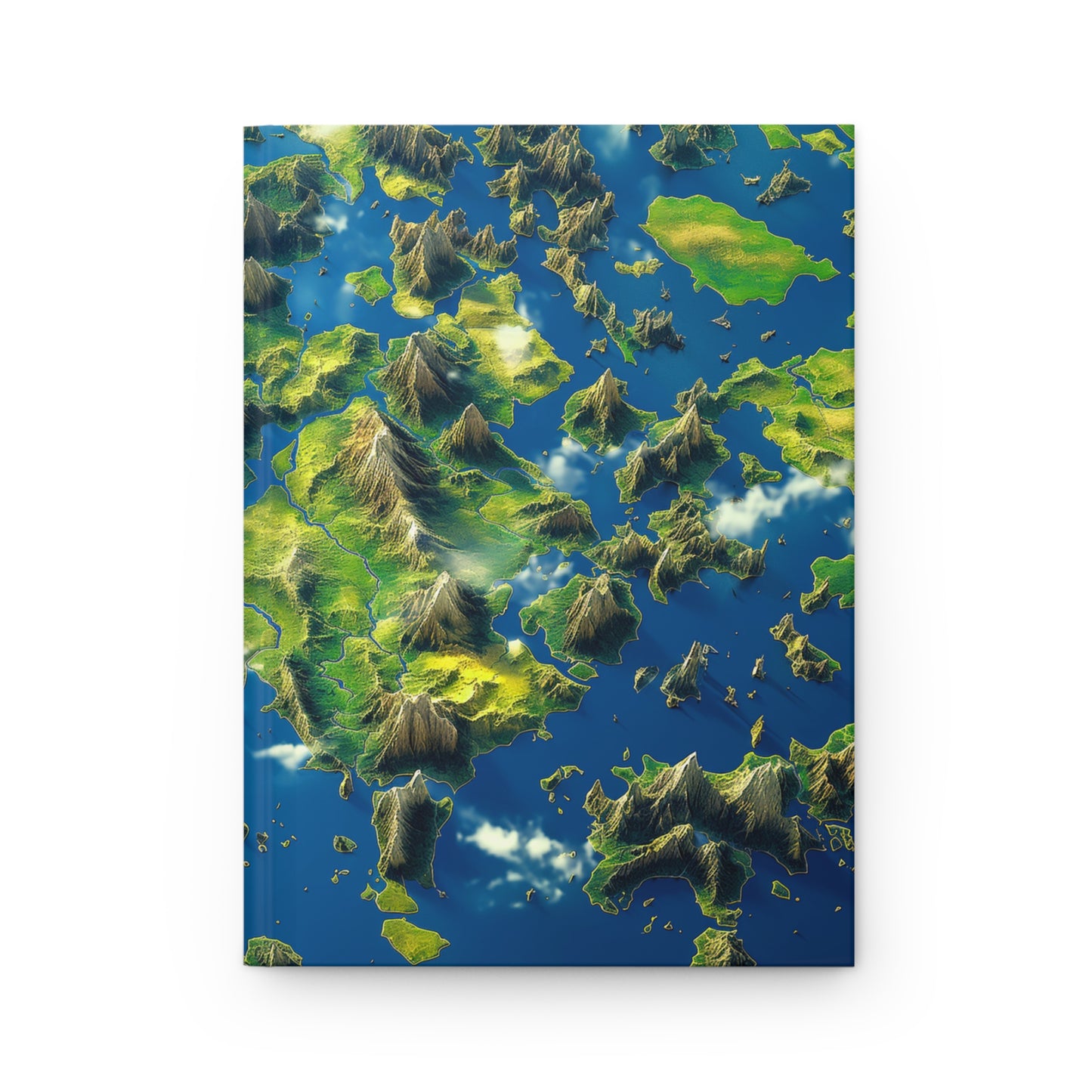 World From Above Hardcover Journal Blue and Green Notebook