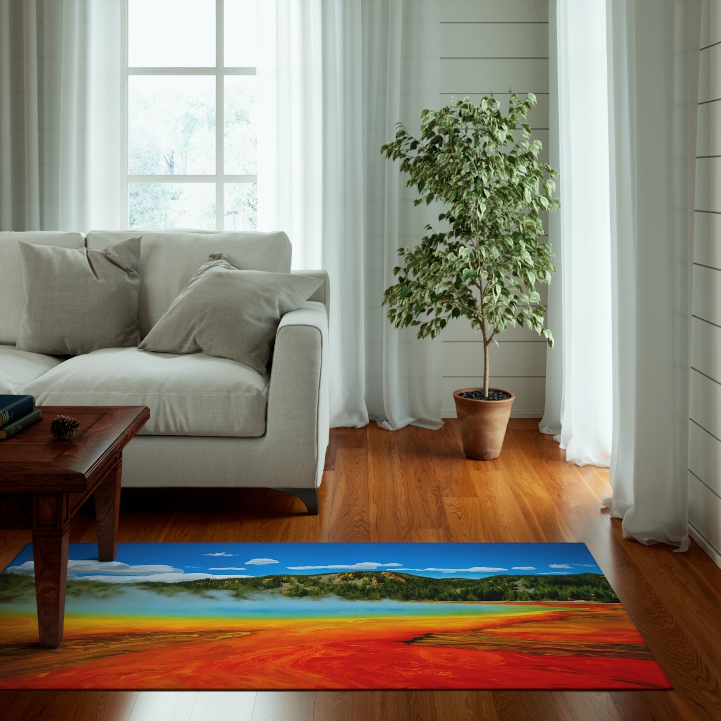 Grand Prismatic Gorge National Park Area Rug - colorful rug with rainbow colors inspired by nature