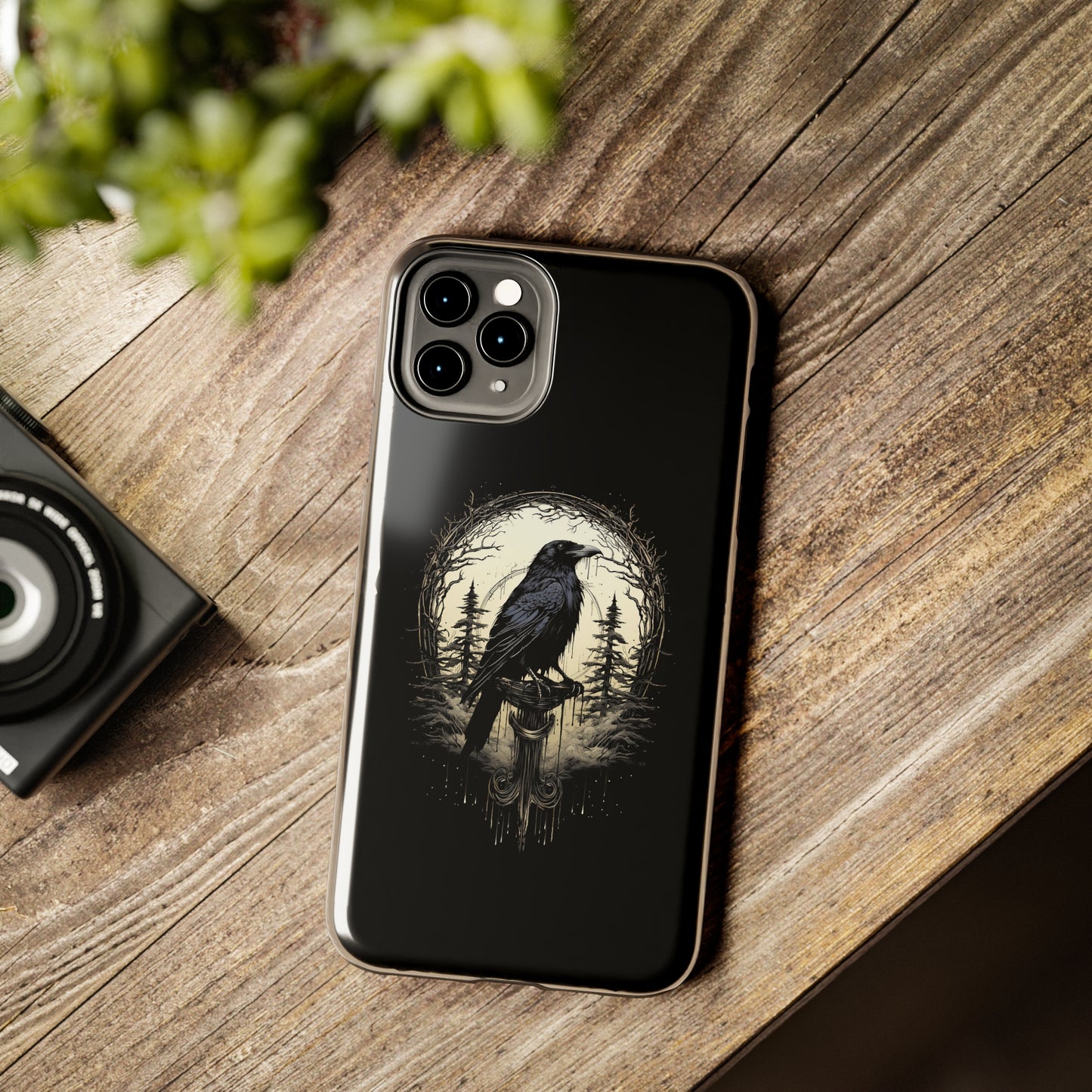 Night's Sentinel Tough Phone Case for iPhone 15 14 13 12 11 pro max XR XS 7 8 SE Gothic Black phone case Dark Academia iPhone case