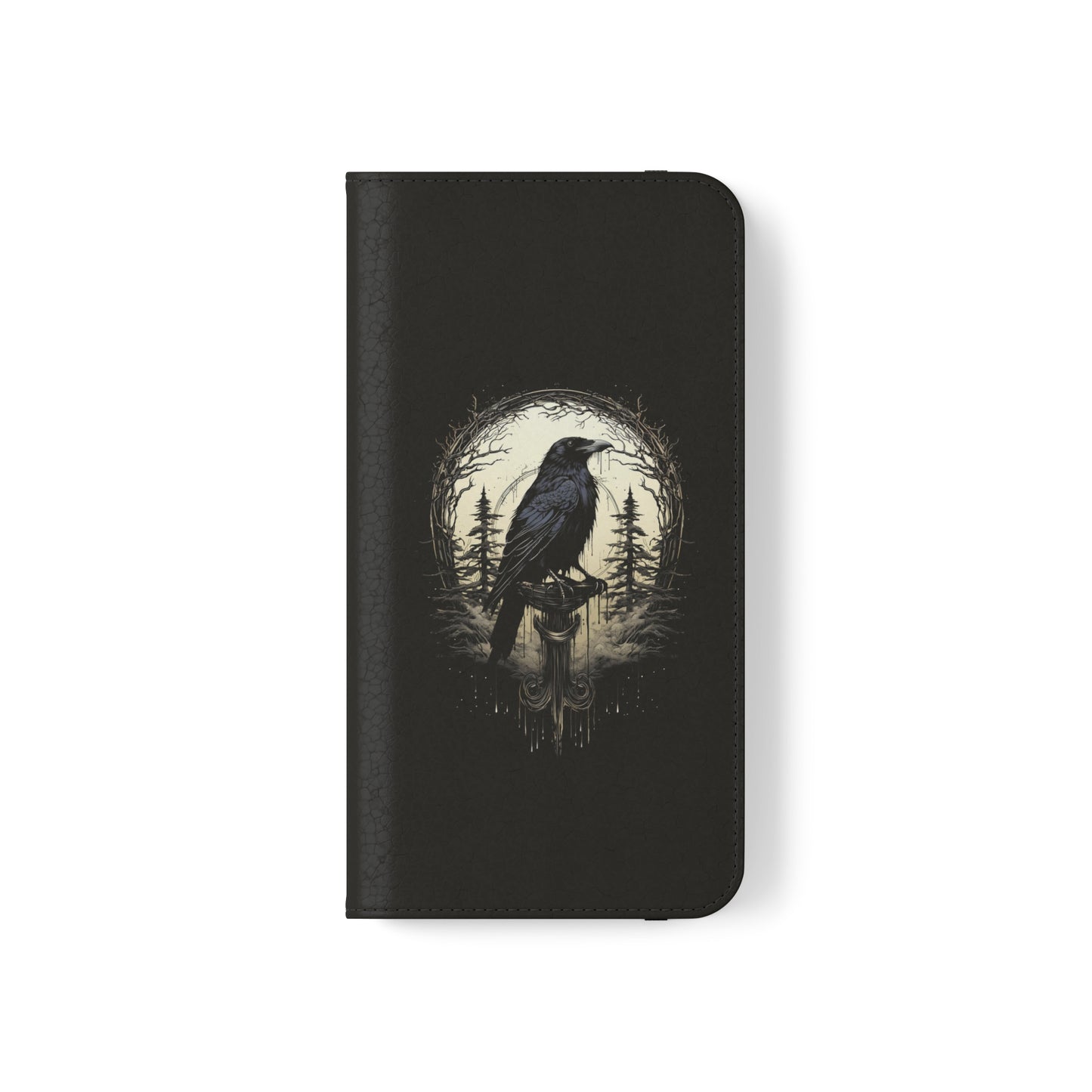 Night's Sentinel Flip Case Phone Case Gothic Raven Flip Phone Case Dark Academia Phone Case Dark Art Flip Case s22 s21 iphone 13 12 11