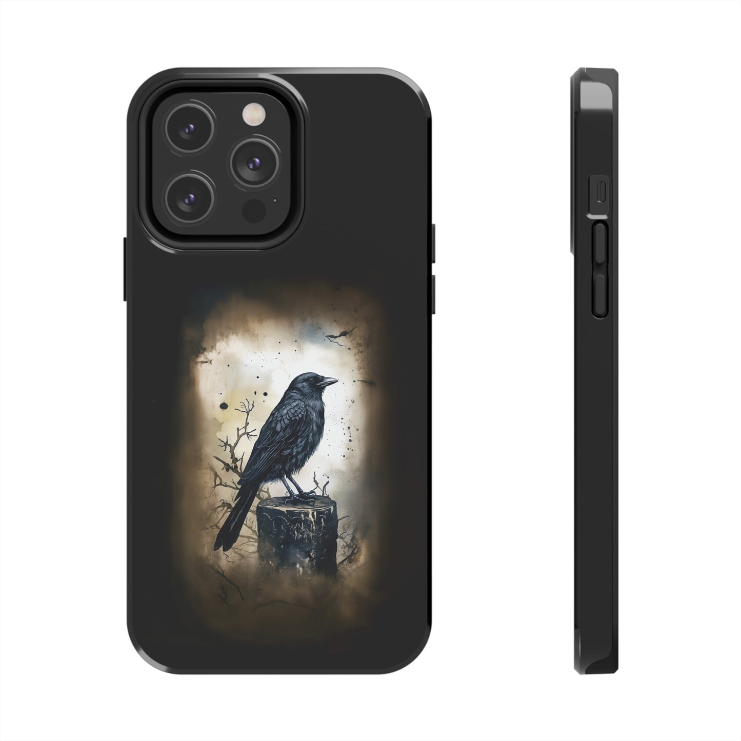 Raven Visage Tough Phone Case for iPhone 15 14 13 12 11 pro max XR XS 7 8 SE Gothic Black phone case Dark Academia iPhone case