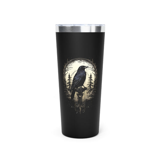 Night's Sentinel Raven Copper Vacuum Insulated Tumbler, 22oz Gothic Dark Academia