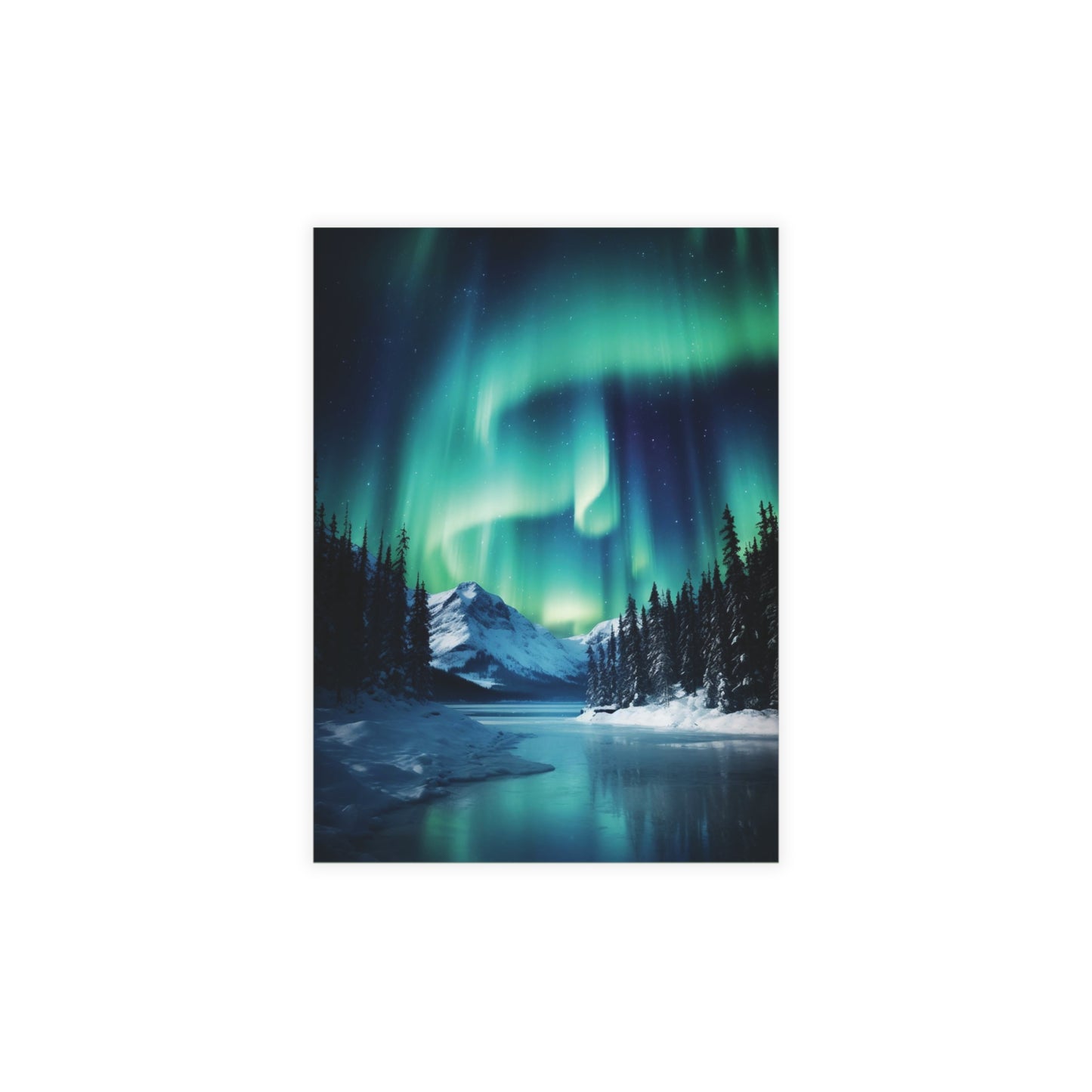 Winter Solstice Northern Lights Greeting Card postcard with envelope winter holiday greeting card for winter solstice seasons greetings card