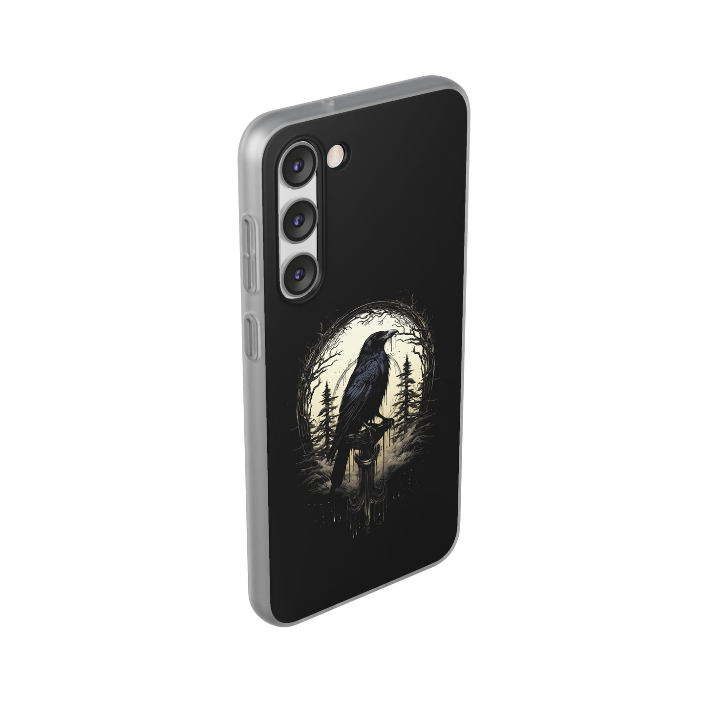 Night's Sentinel Goth Raven Phone Case for iPhone 13 14 pro max Galaxy s22 s23 ultra - optional gift box -dark academia black phone case