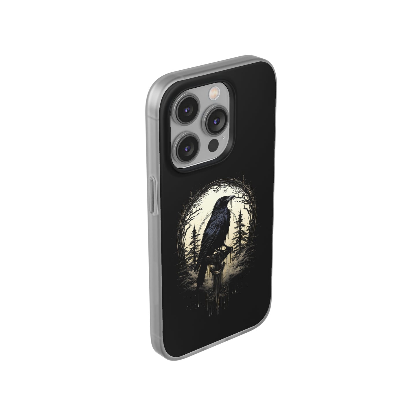 Night's Sentinel Goth Raven Phone Case for iPhone 13 14 pro max Galaxy s22 s23 ultra - optional gift box -dark academia black phone case