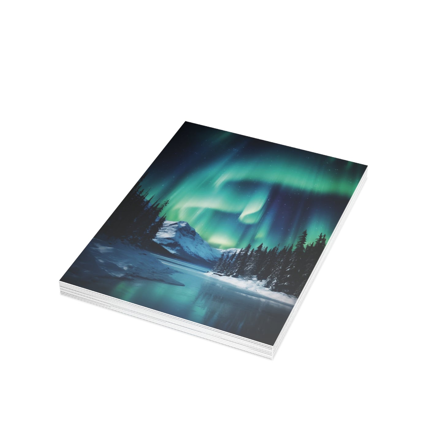 Winter Solstice Northern Lights Greeting Card postcard with envelope winter holiday greeting card for winter solstice seasons greetings card