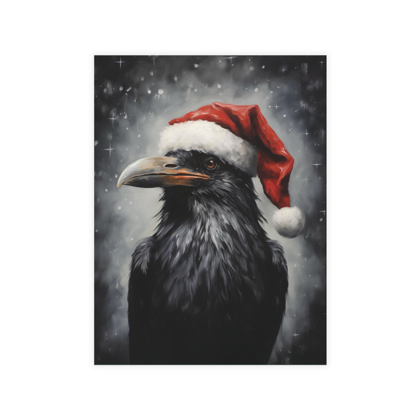 A Corvid Christmas, Raven Christmas Postcards holiday greeting cards dark Christmas cards cool Christmas blank Christmas post cards, gothic