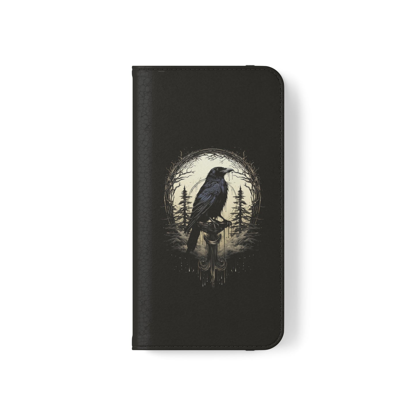 Night's Sentinel Flip Case Phone Case Gothic Raven Flip Phone Case Dark Academia Phone Case Dark Art Flip Case s22 s21 iphone 13 12 11