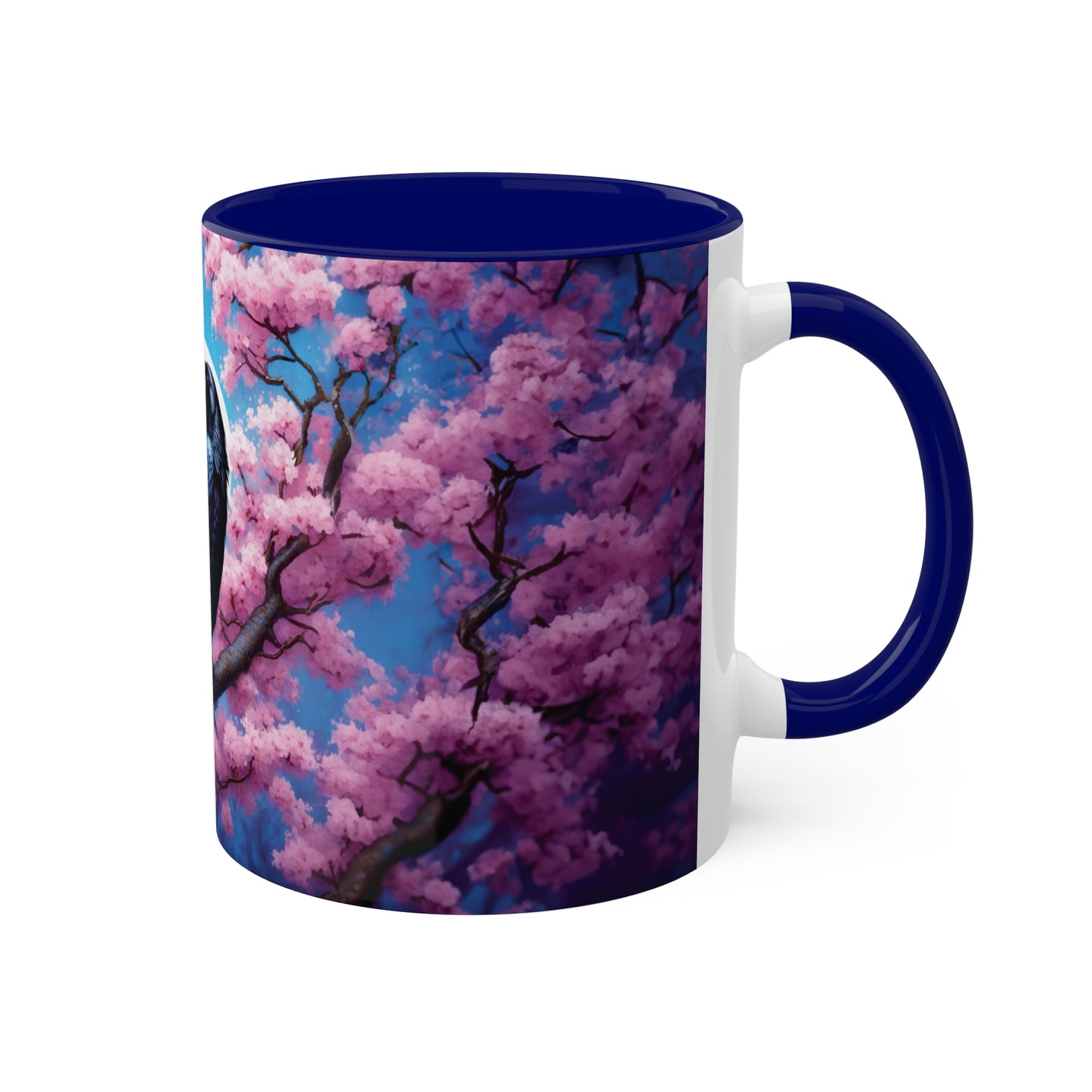 Raven Sakura Cherry Blossom Colorful Mug 11oz - My original art