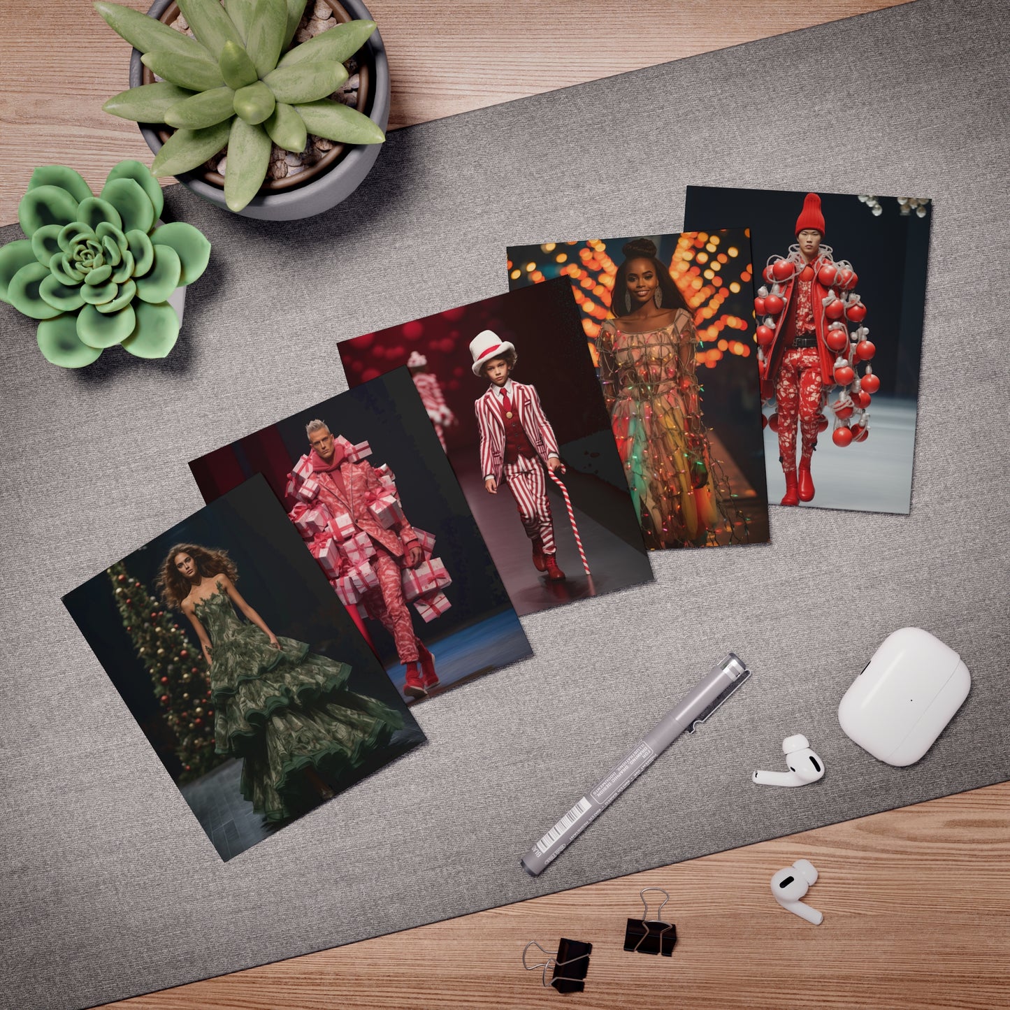 Ridiculous Fashion Christmas Card pack of 5 cards, Funny Christmas greeting cards holiday cards Christmas cards blank Christmas cards