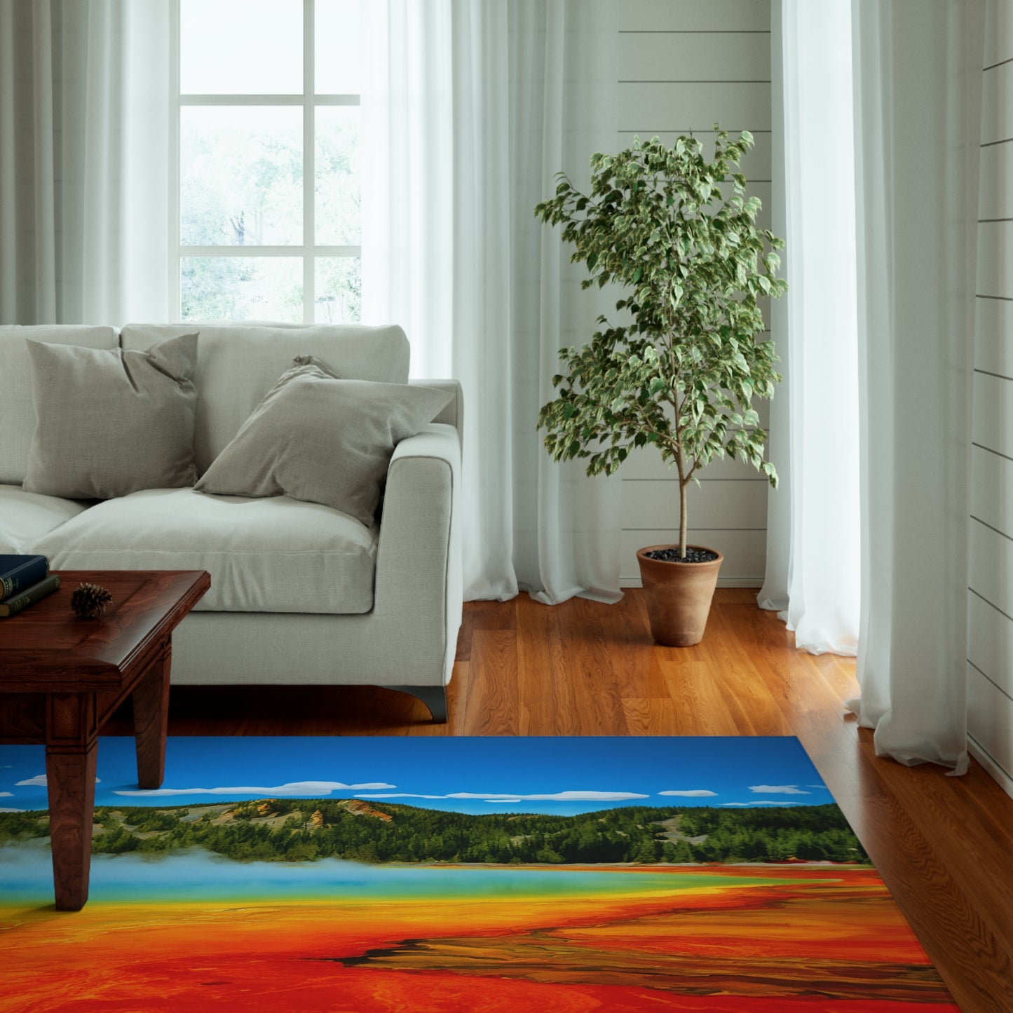 Grand Prismatic Gorge National Park Area Rug - colorful rug with rainbow colors inspired by nature